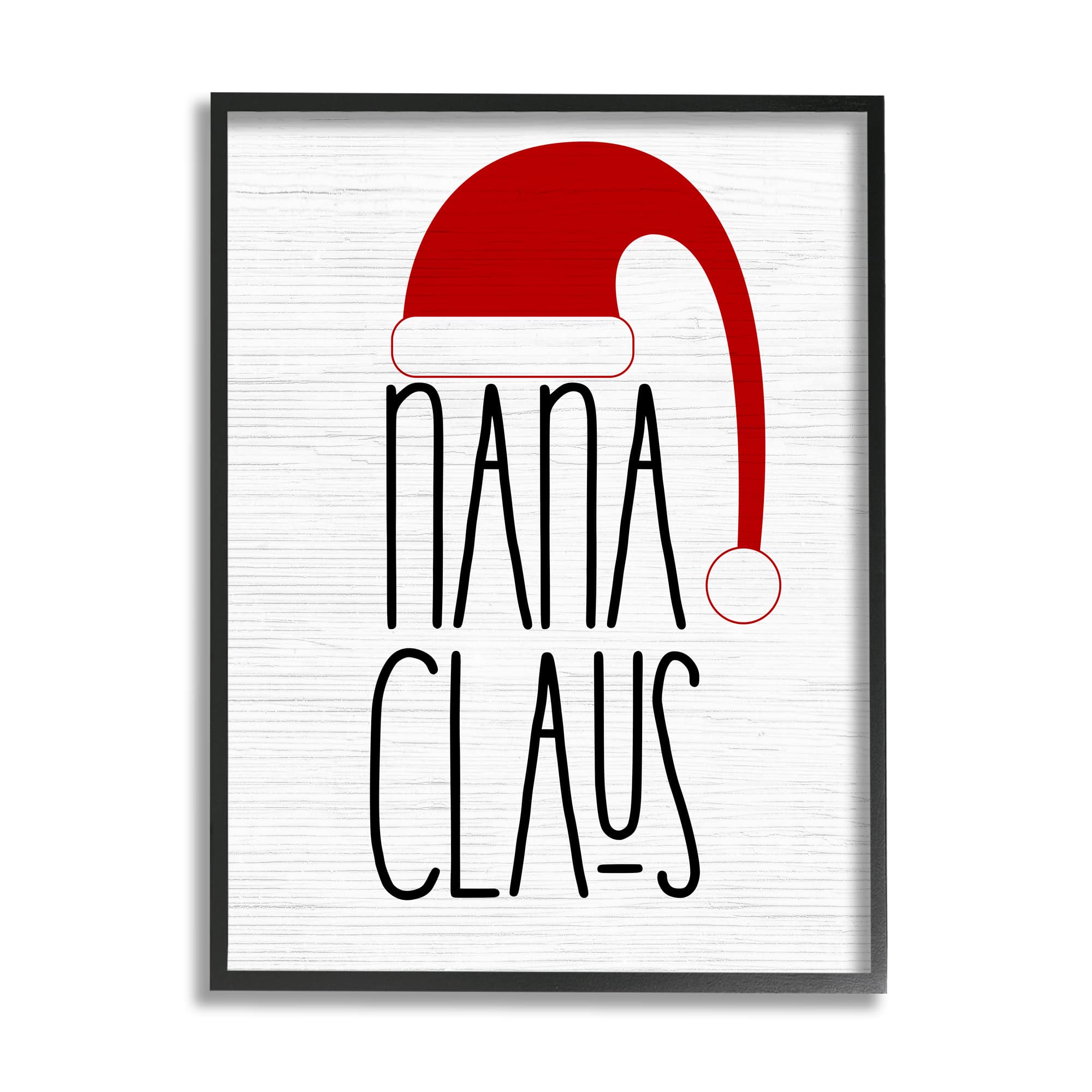 Stupell Industries Nana Claus Fun Santa Hat Phrase Framed Giclee Art