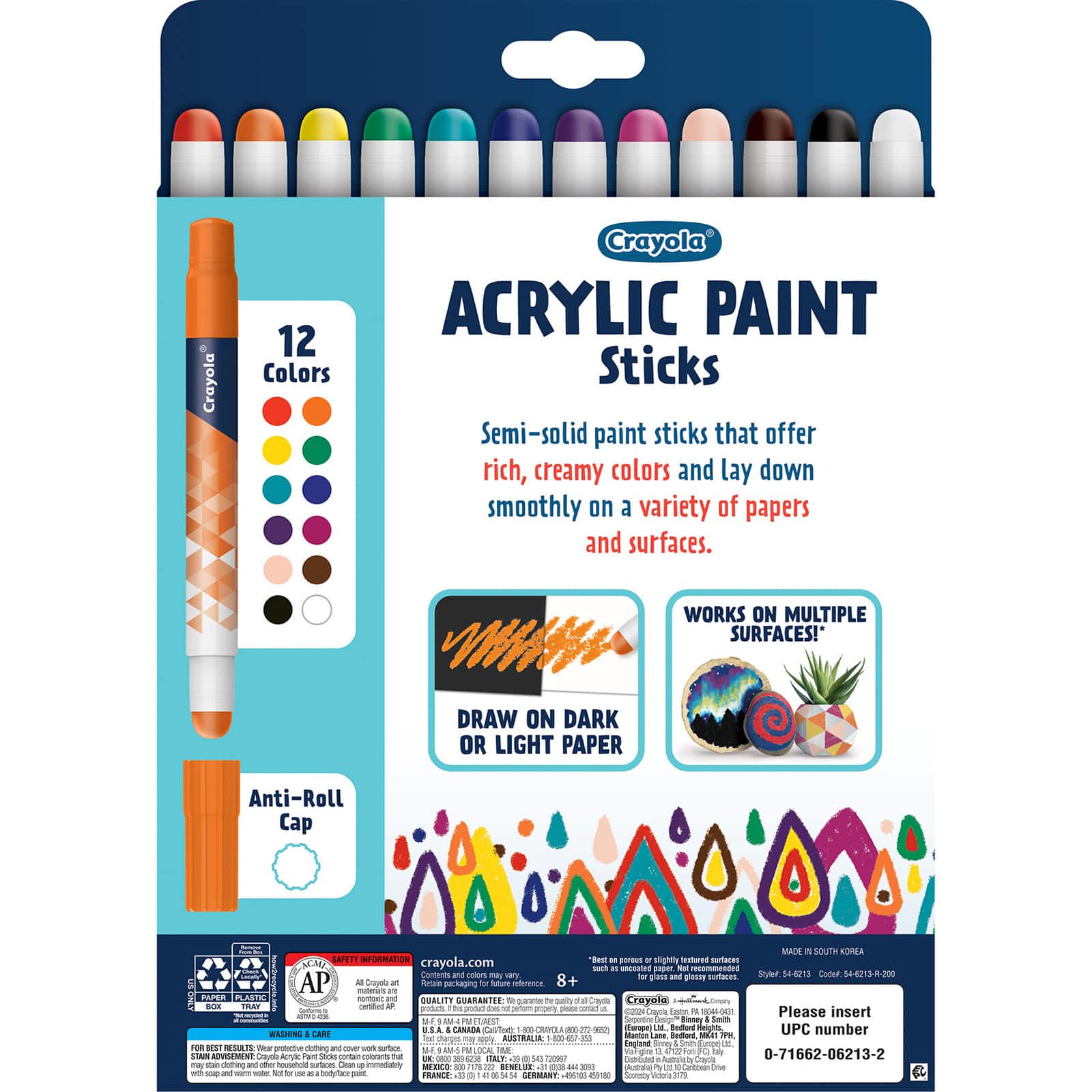 Crayola® Acrylic Paint Doodle Sticks, 2 Packs of 12