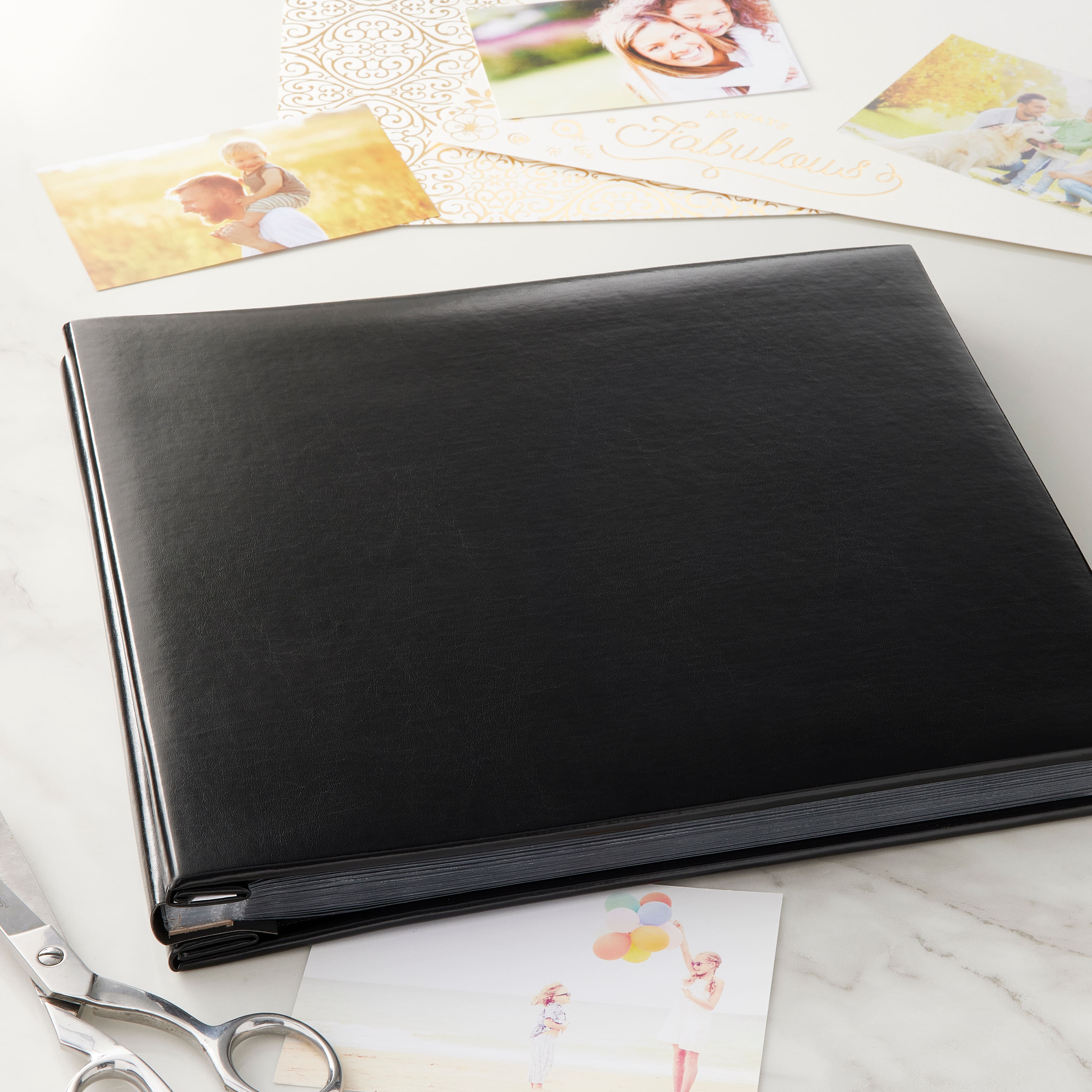 Black Mega Faux Leather Scrapbook by Recollections