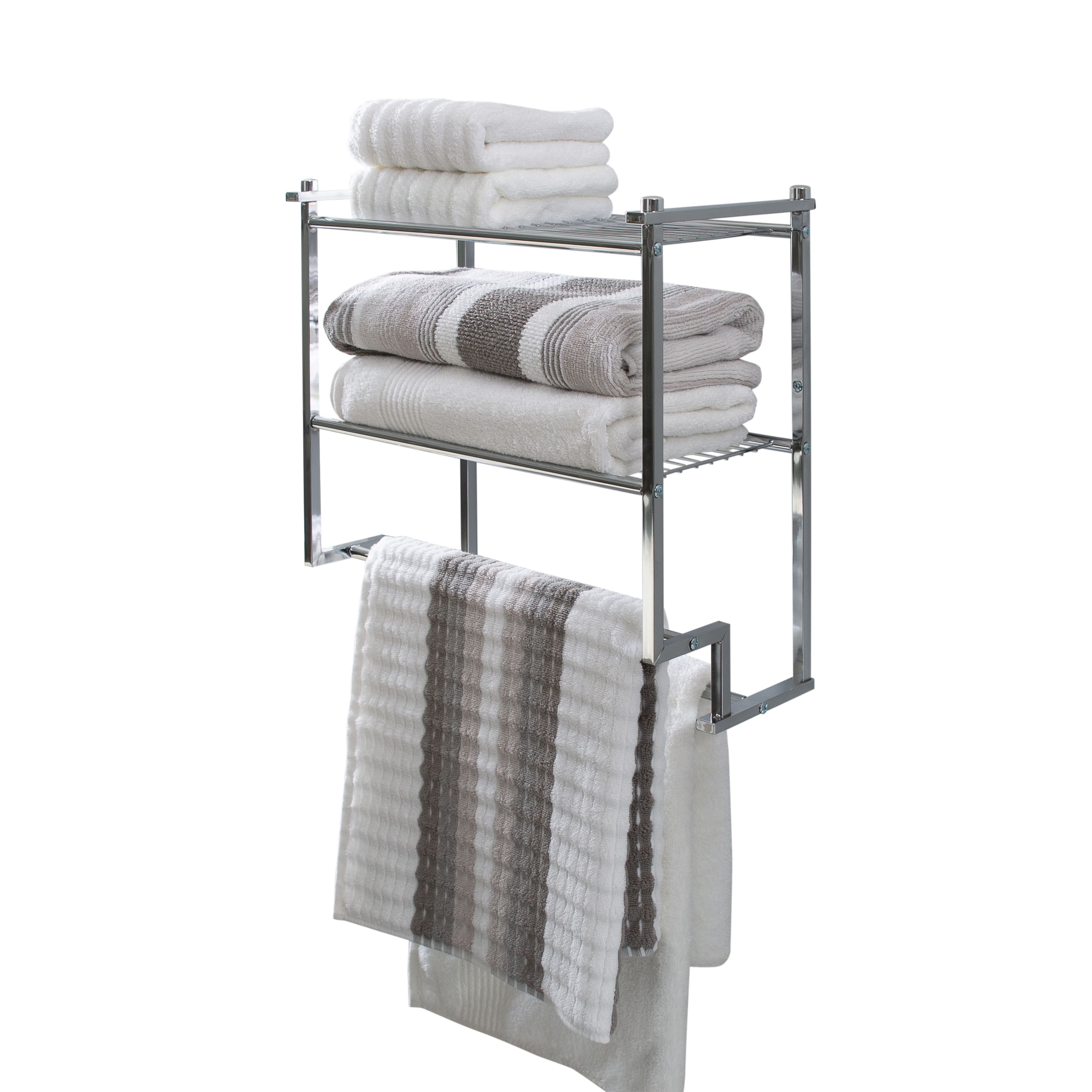 Organize It All 2-Tier Wall Mounted Shelf & Towel Rack