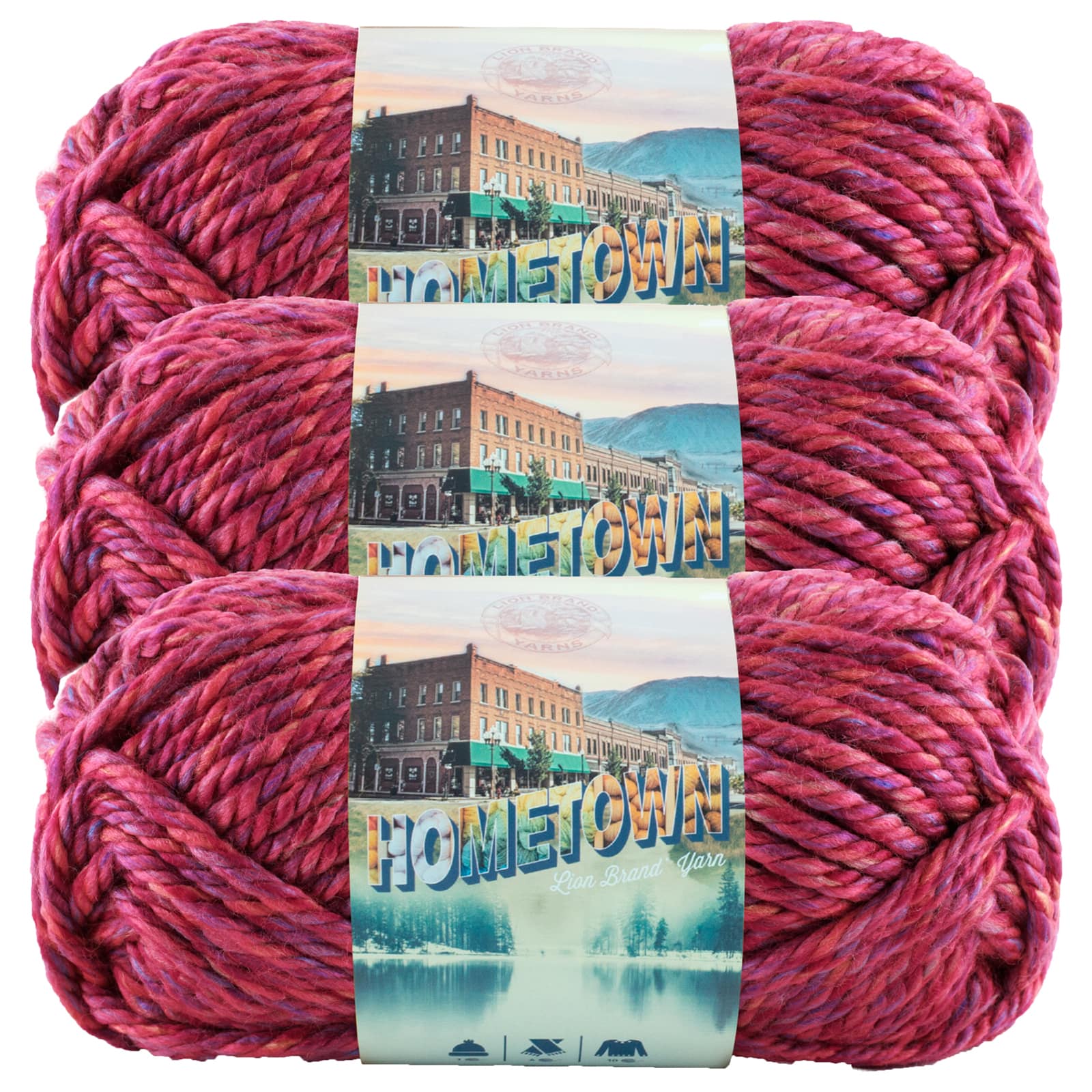 Lion Brand Yarn Hometown USA Acrylic Yarn, 3-Pack, Green