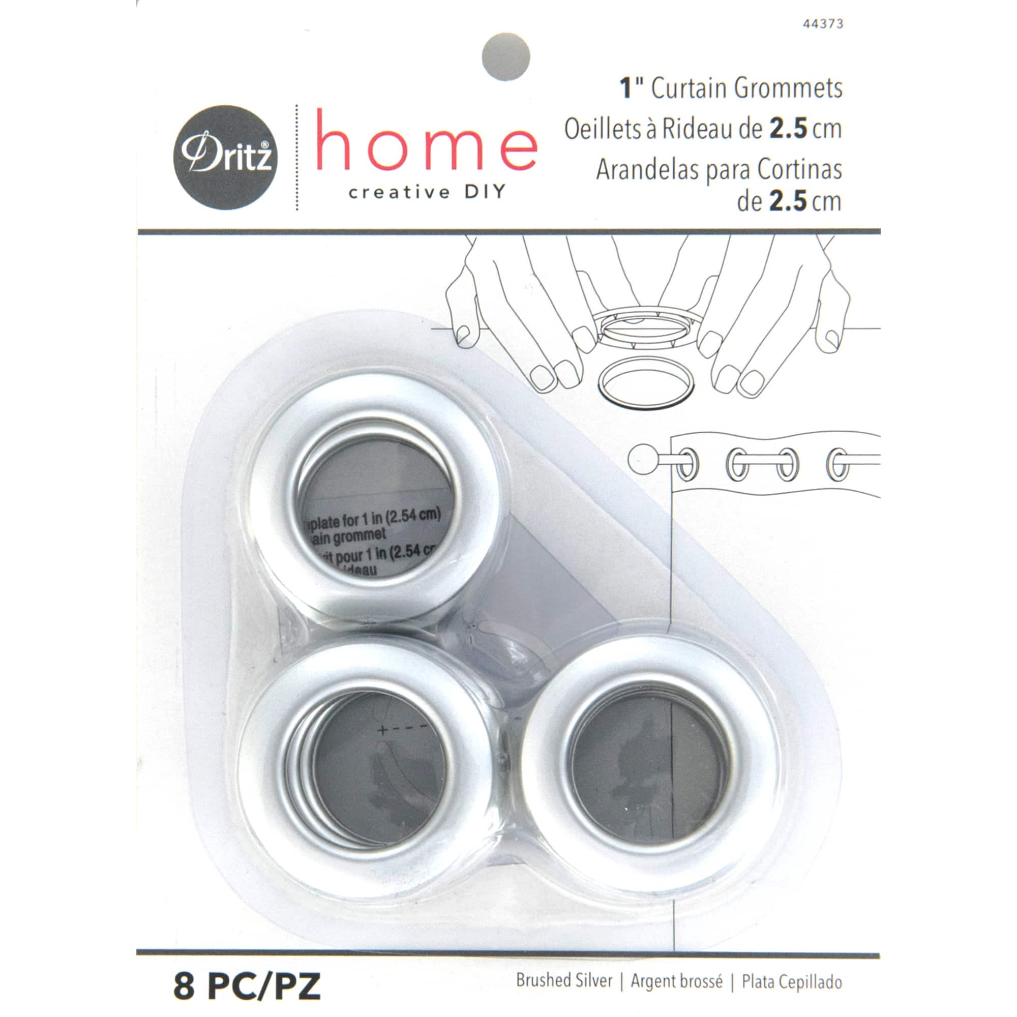 Dritz® Home Brushed Silver 1" Curtain Grommets, 8ct.