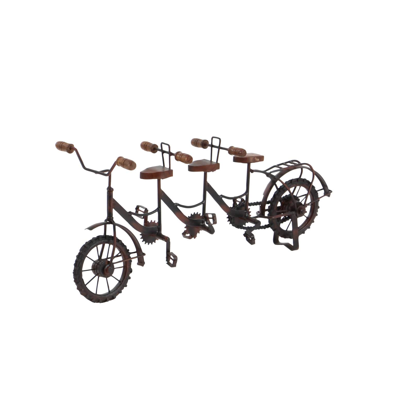 20&#x22; Brown Metal Vintage Bicycle Sculpture