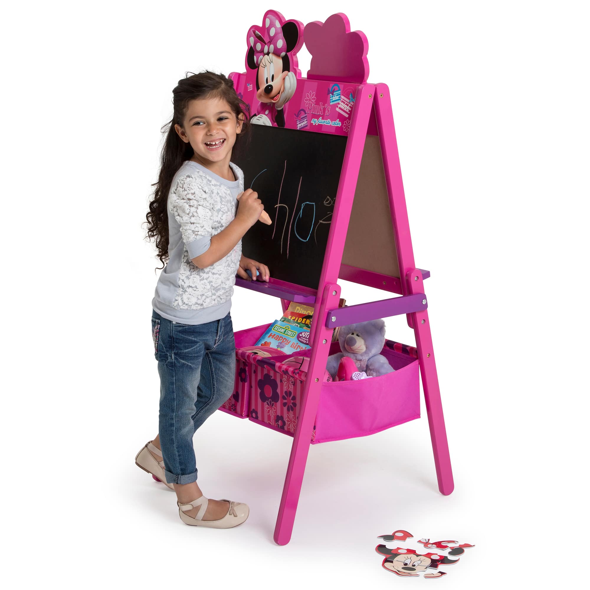 Disney&#xAE; Minnie Mouse Wooden Double Sided Easel with Storage
