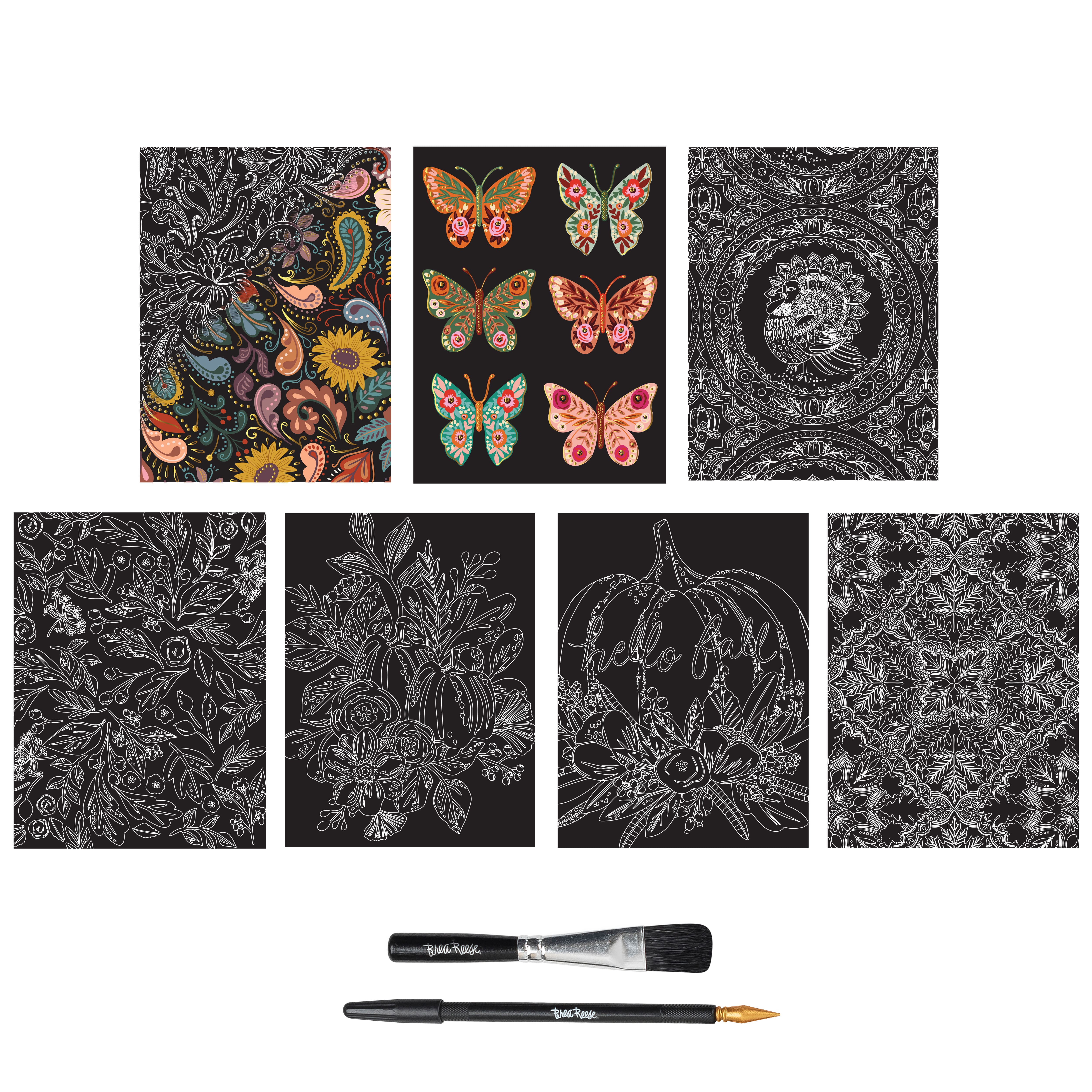 Brea Reese&#x2122; 6&#x22; x 8&#x22; Turkey Tales Scratch Art Paper Pad