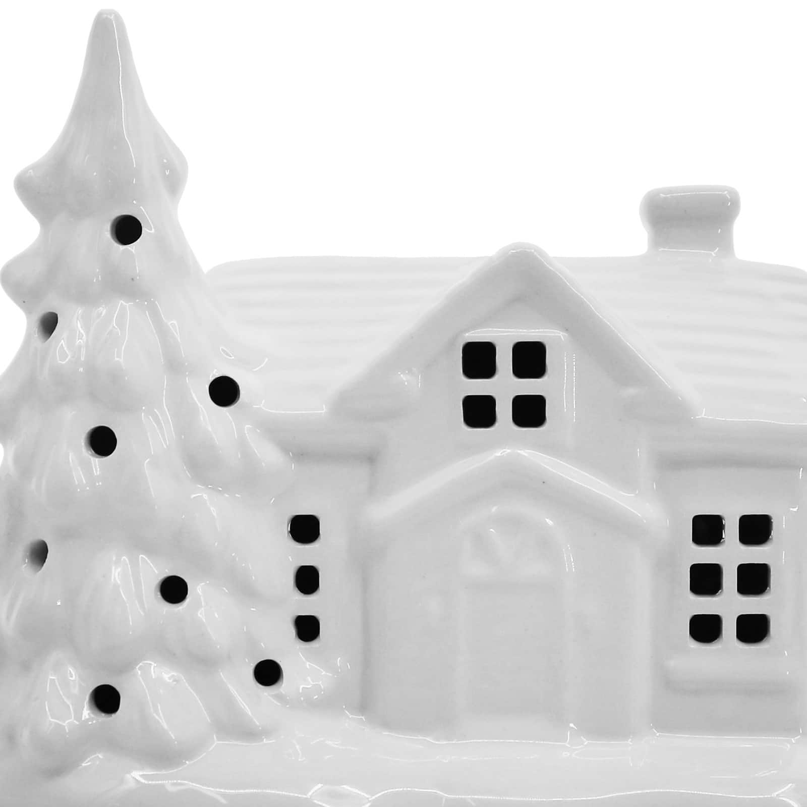 6&#x22; Pre-Lit Ceramic House Decoration by Ashland&#xAE;