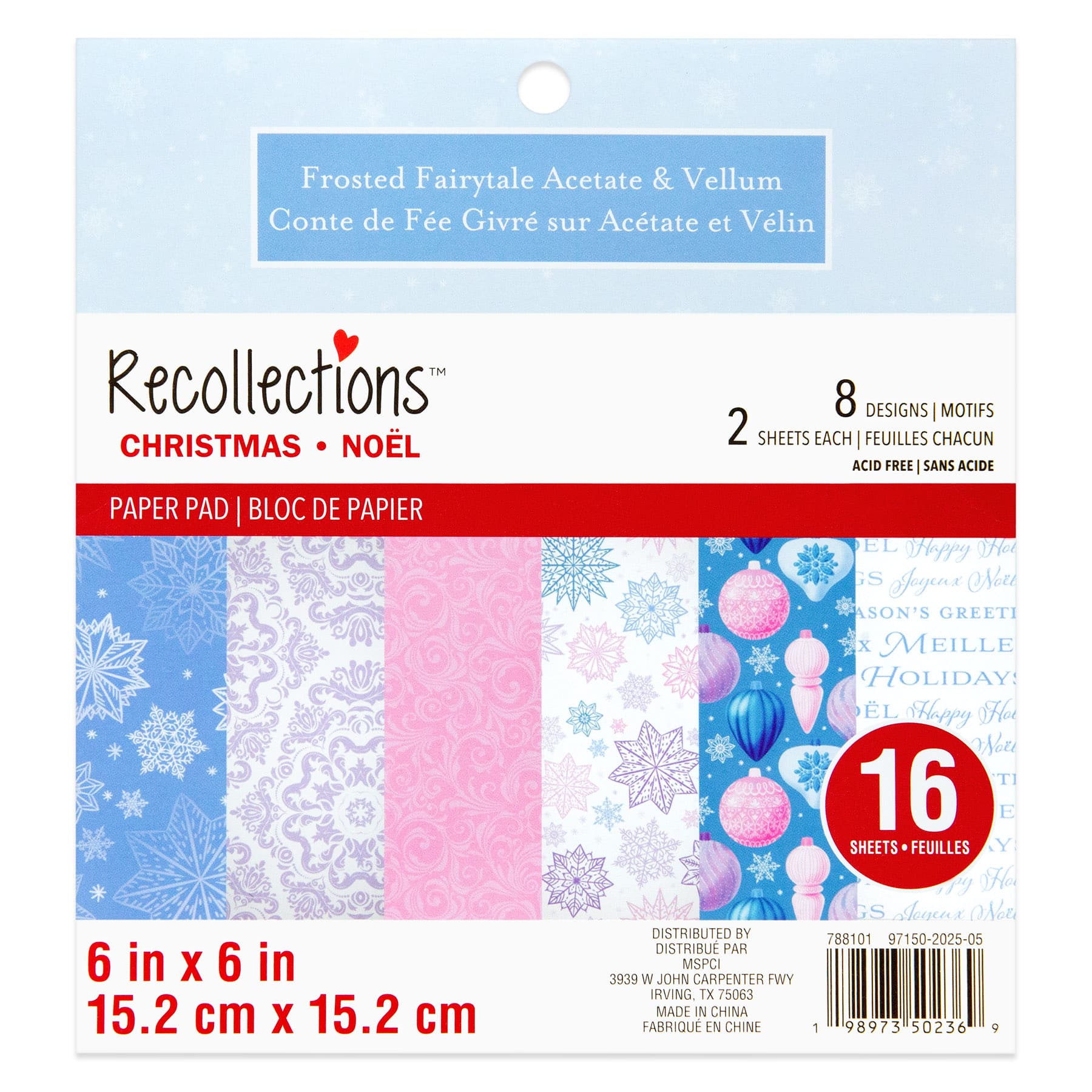 6&#x22; x 6&#x22; Frosted Fairytale Vellum &#x26; Acetate Paper Pad, 16 Sheets by Recollections&#x2122;