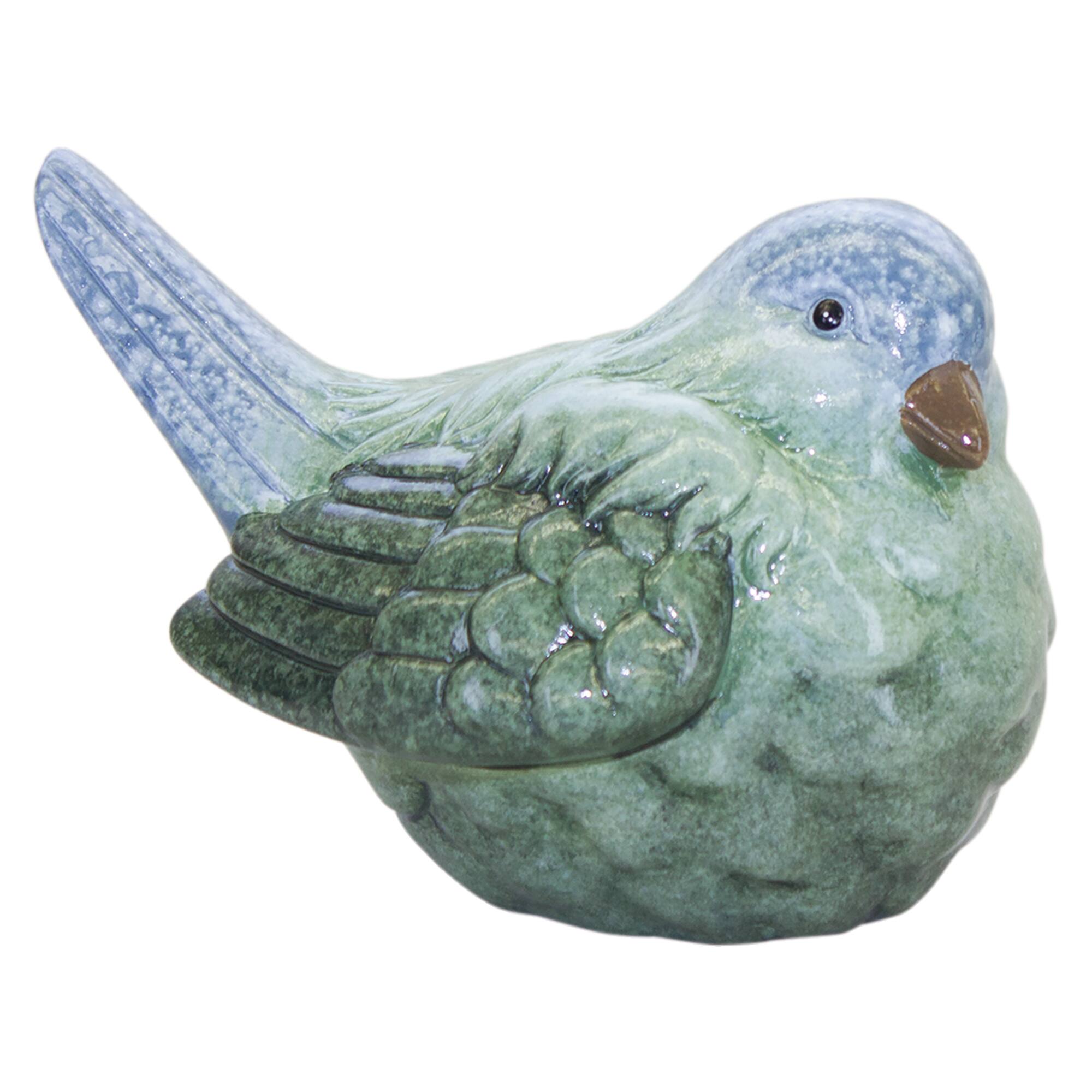 Terracotta Blue Bird Figurine Set