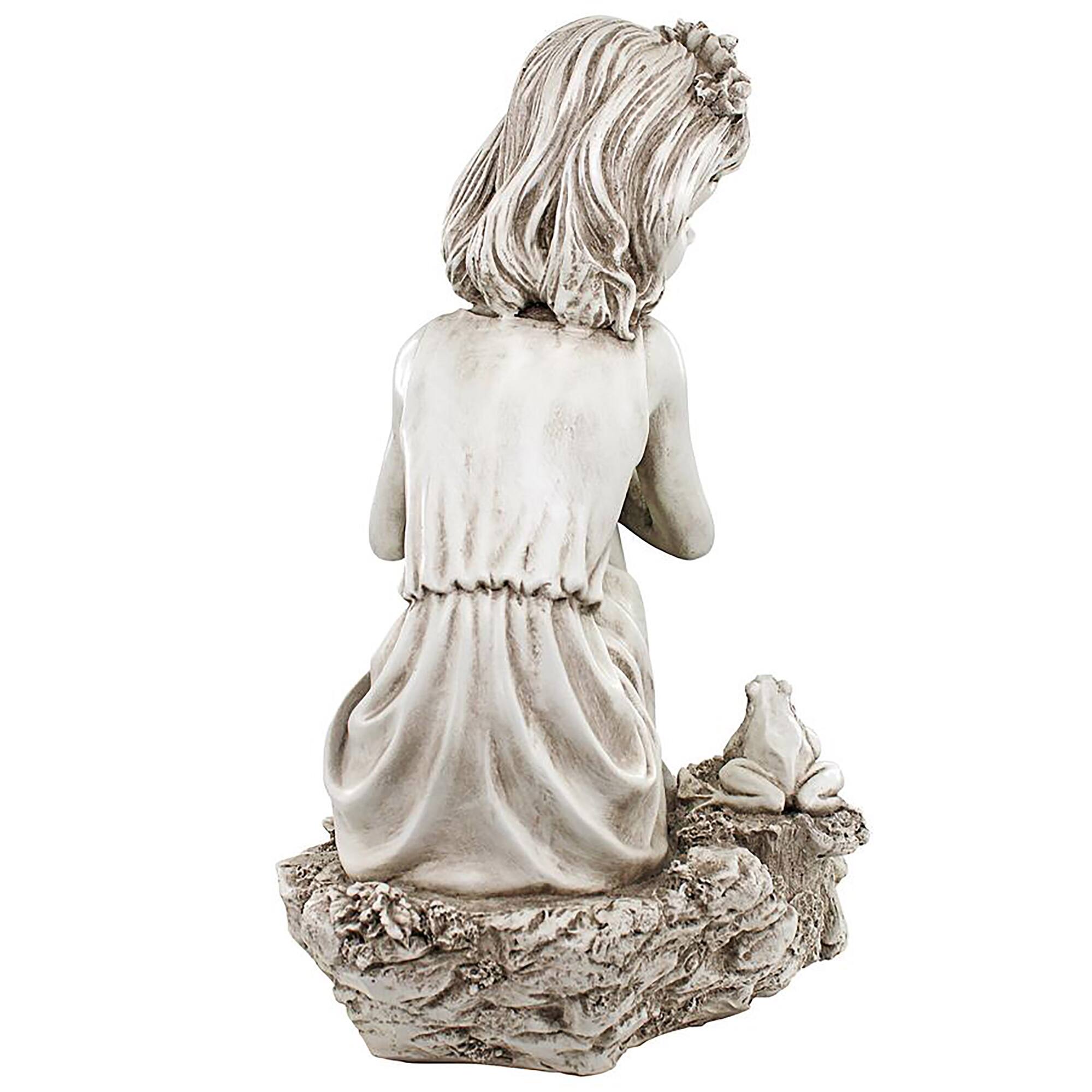 Design Toscano 17&#x22; Pausing by the Pond Little Girl Garden Statue