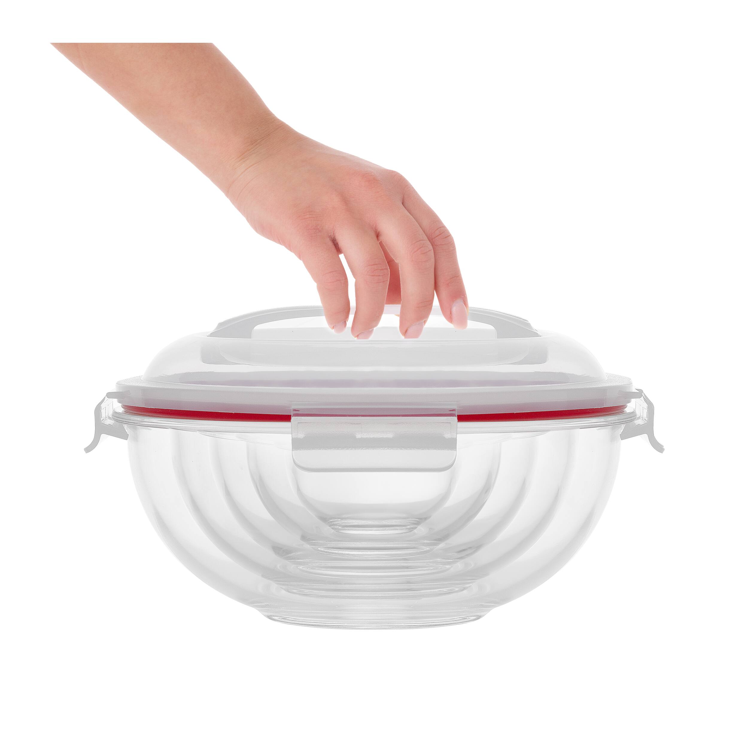 JoyJolt&#xAE; Red Glass Mixing Bowls Set