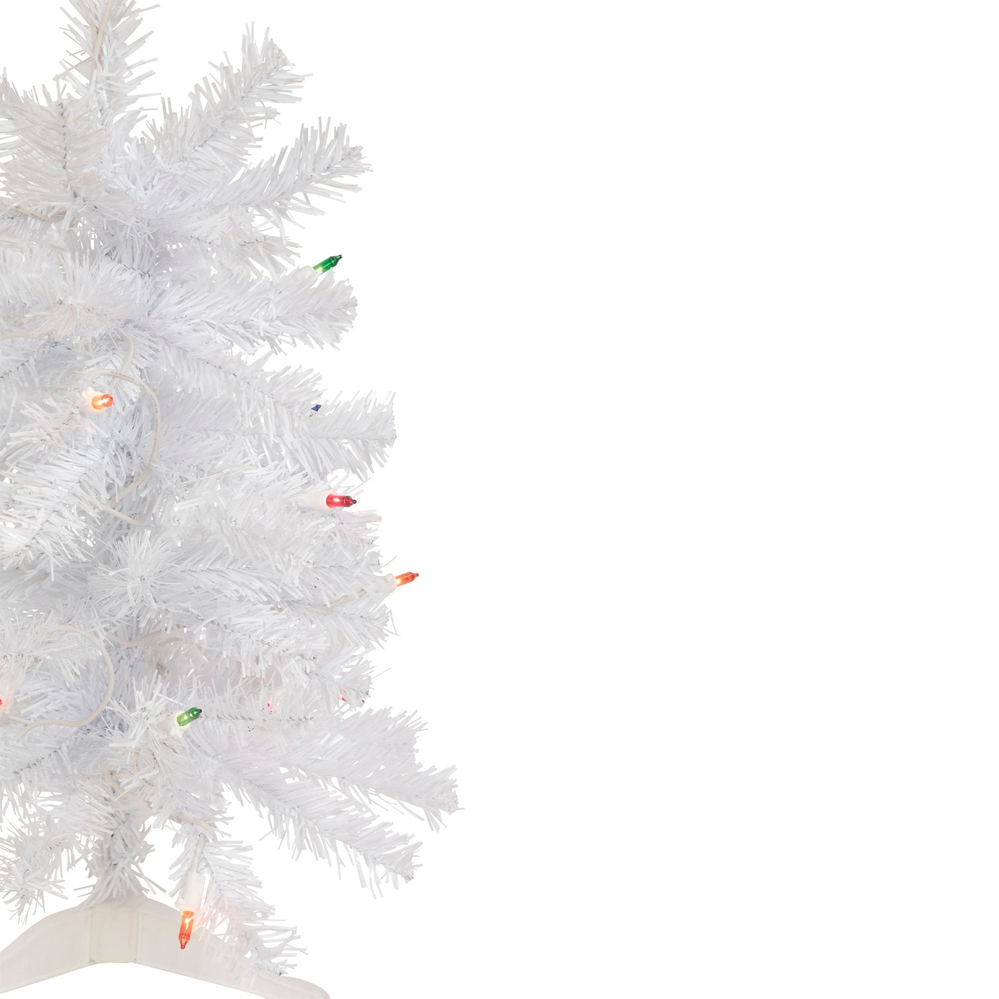 2ft. Pre-Lit Woodbury White Pine Artificial Christmas Tree, Multicolor Lights