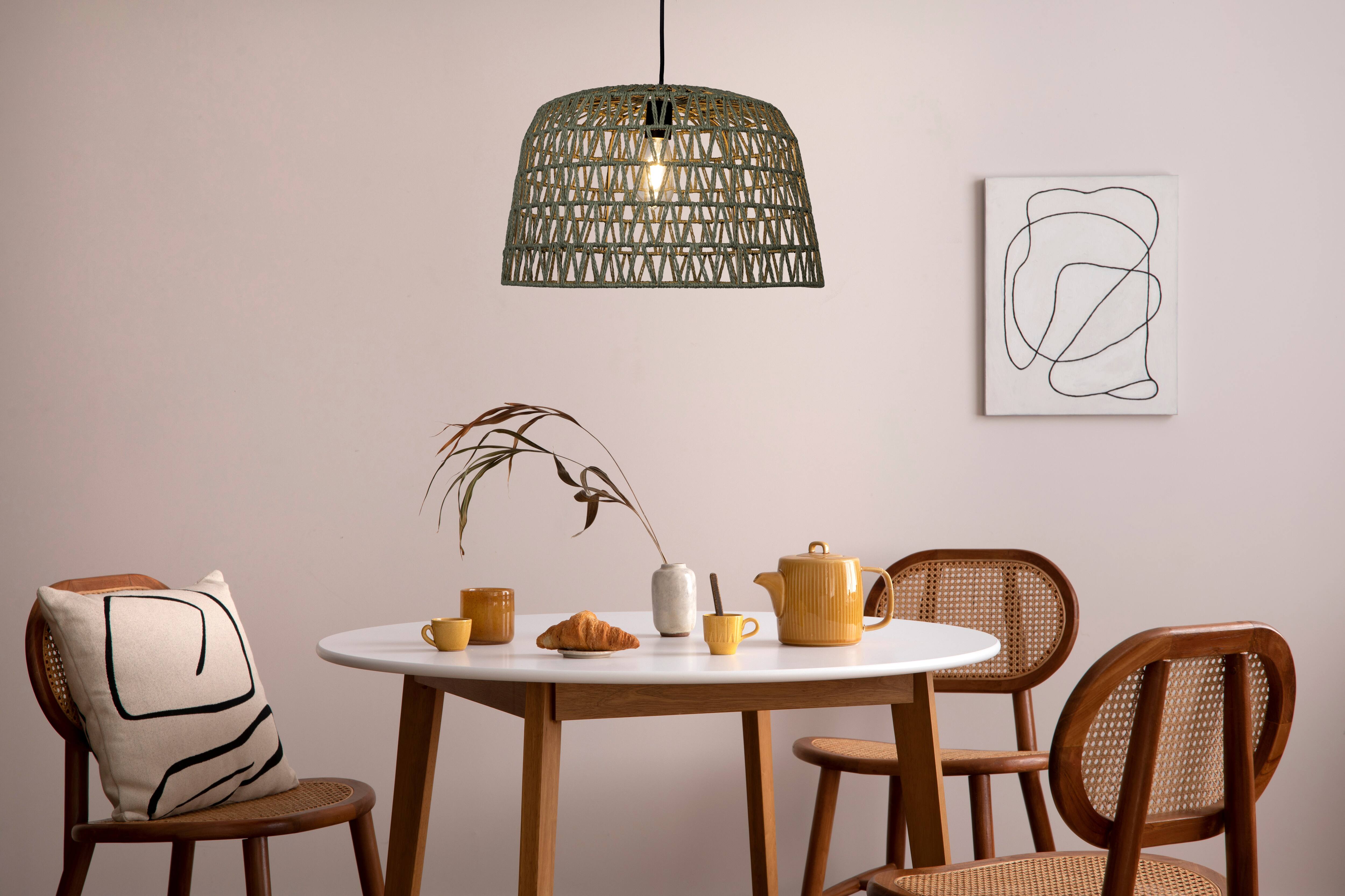 Hello Honey&#xAE; 19.5&#x22; Boho Open Weave Metal and Paper Rope Ceiling Light