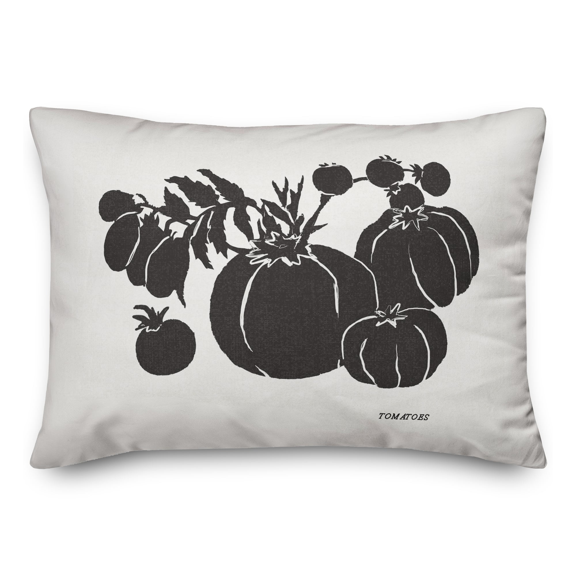 Block Print Tomatoes 14&#x22; x 20&#x22; Throw Pillow