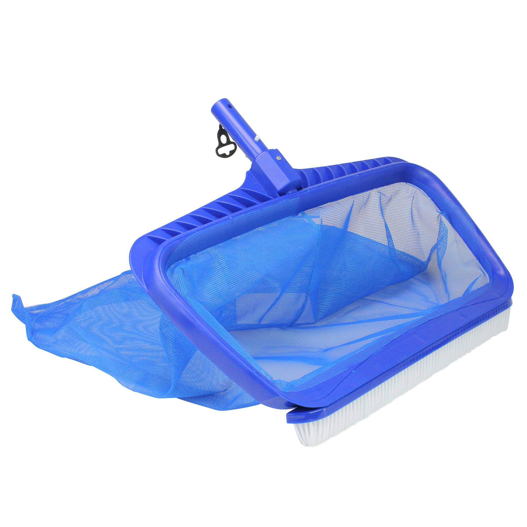 Swim Central Blue Professional Deep Bag Swimming Pool Skimmer Rake & Brush Combo