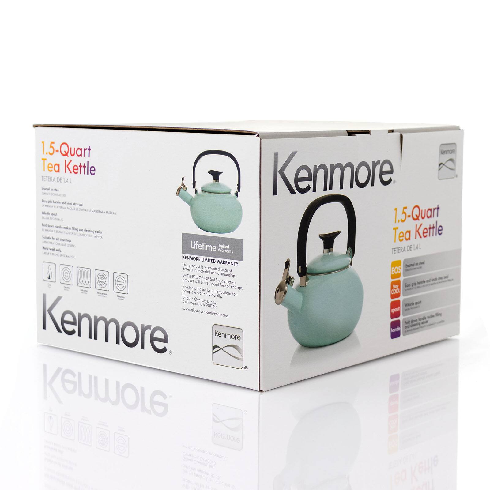 Kenmore® 1.5qt. Blue Enamel on Steel Whistling Tea Kettle