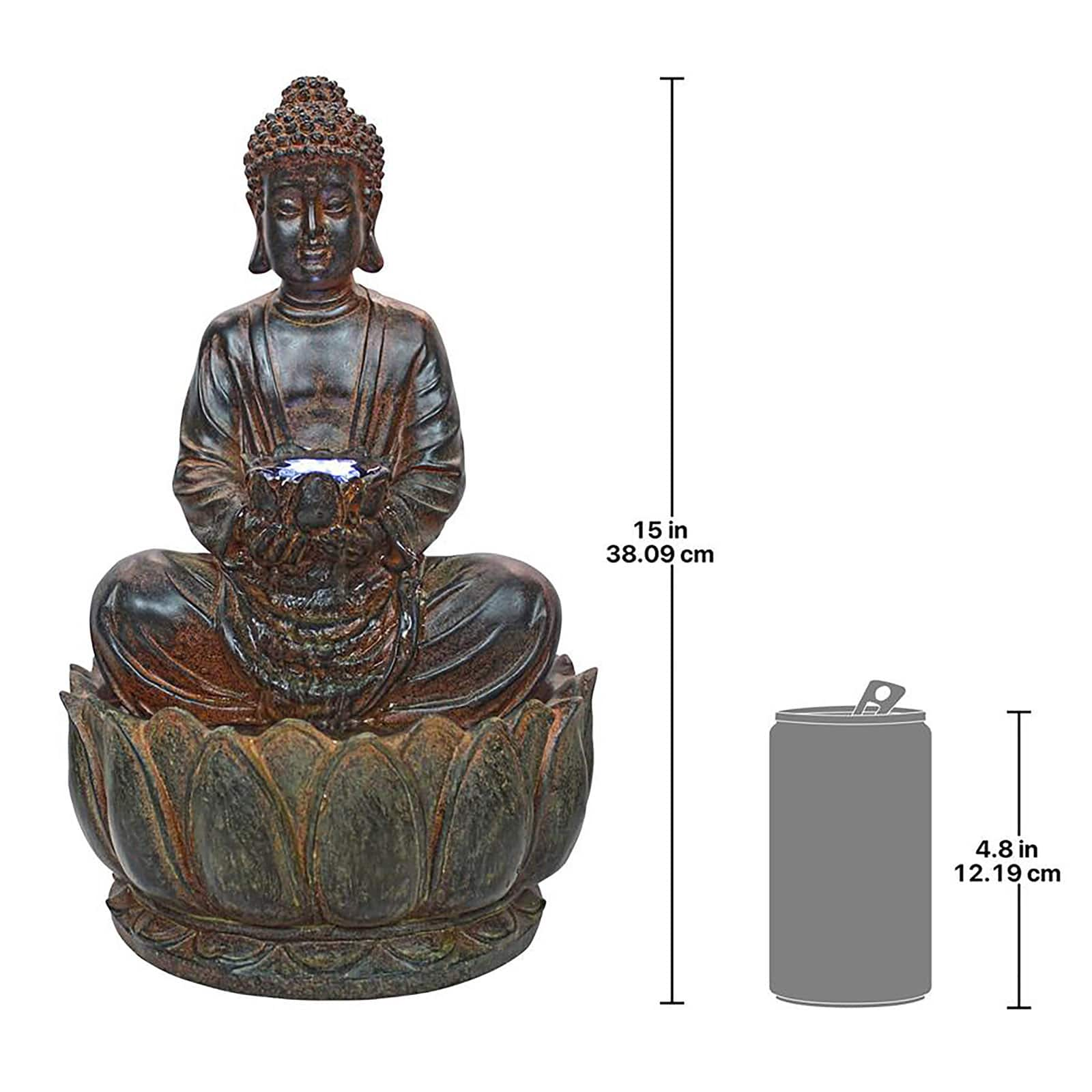 Design Toscano 15&#x22; Endless Serenity Buddha Sculptural Fountain