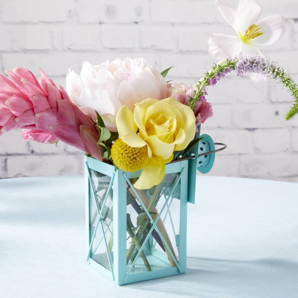 Kate Aspen® Medium Luminous Blue Lantern Tea Light Holder