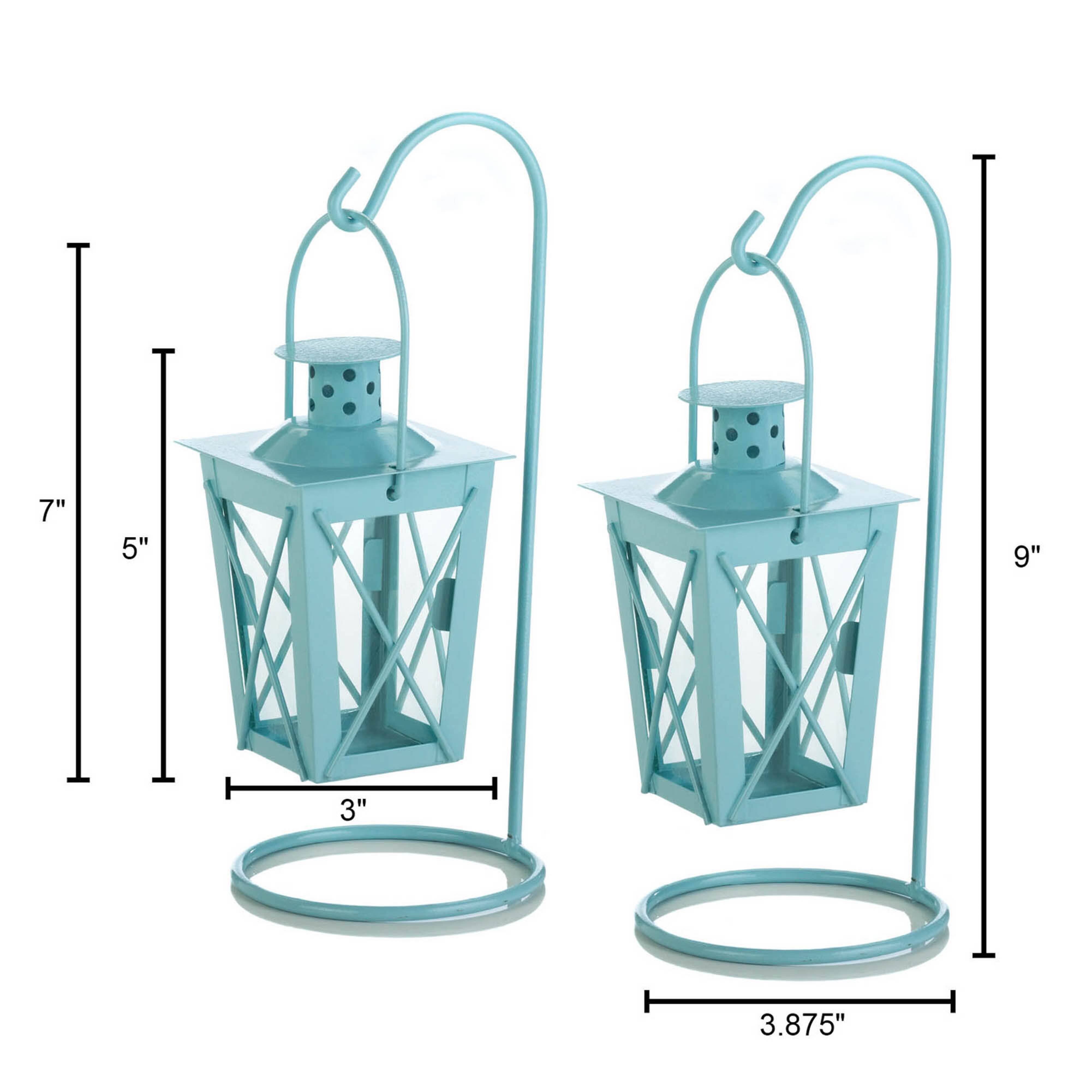 9&#x27;&#x27; Baby Blue Hanging Railroad Lantern, 2ct. 