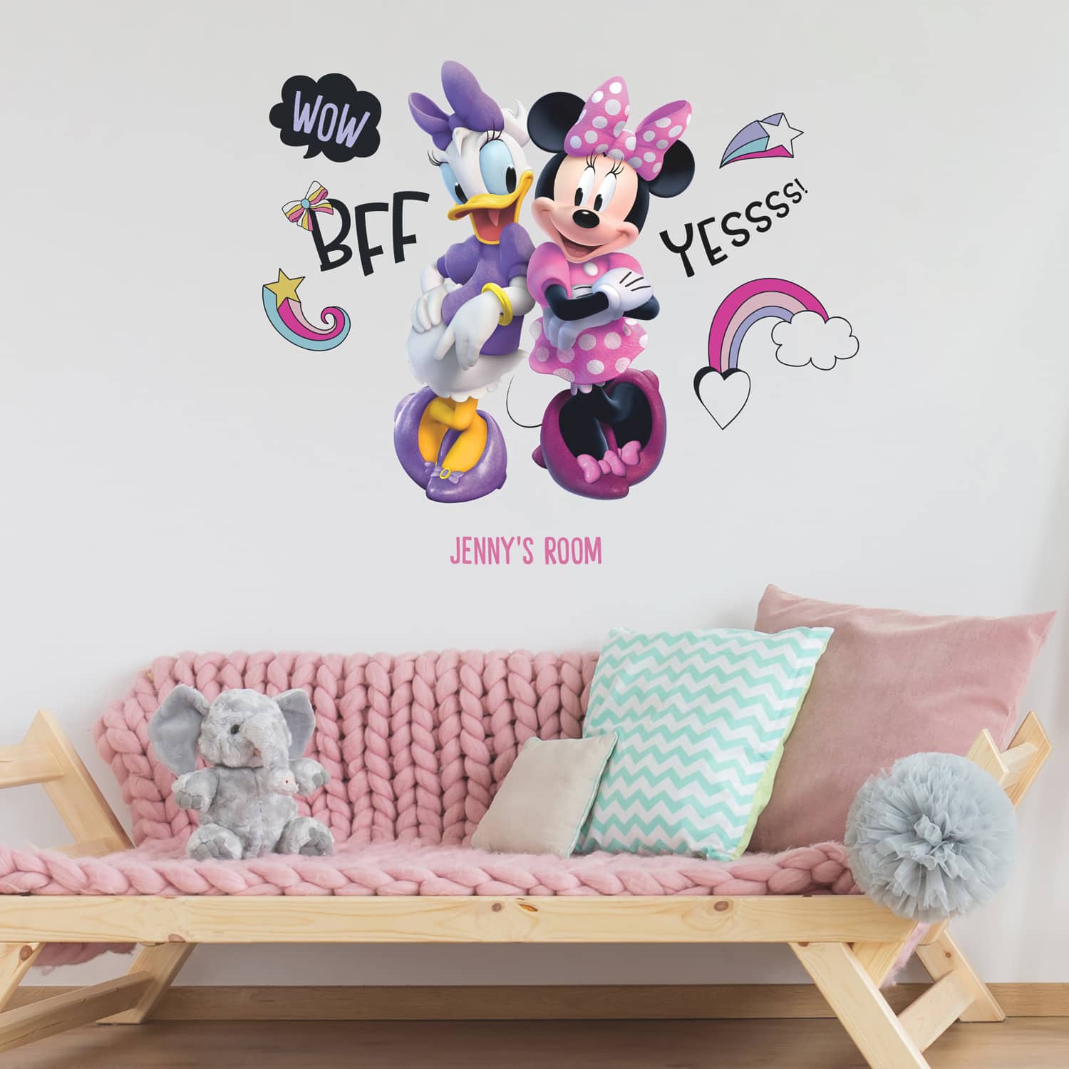 RoomMates Minnie Mouse Peel & Stick Giant Wall Decal Set with Alphabet