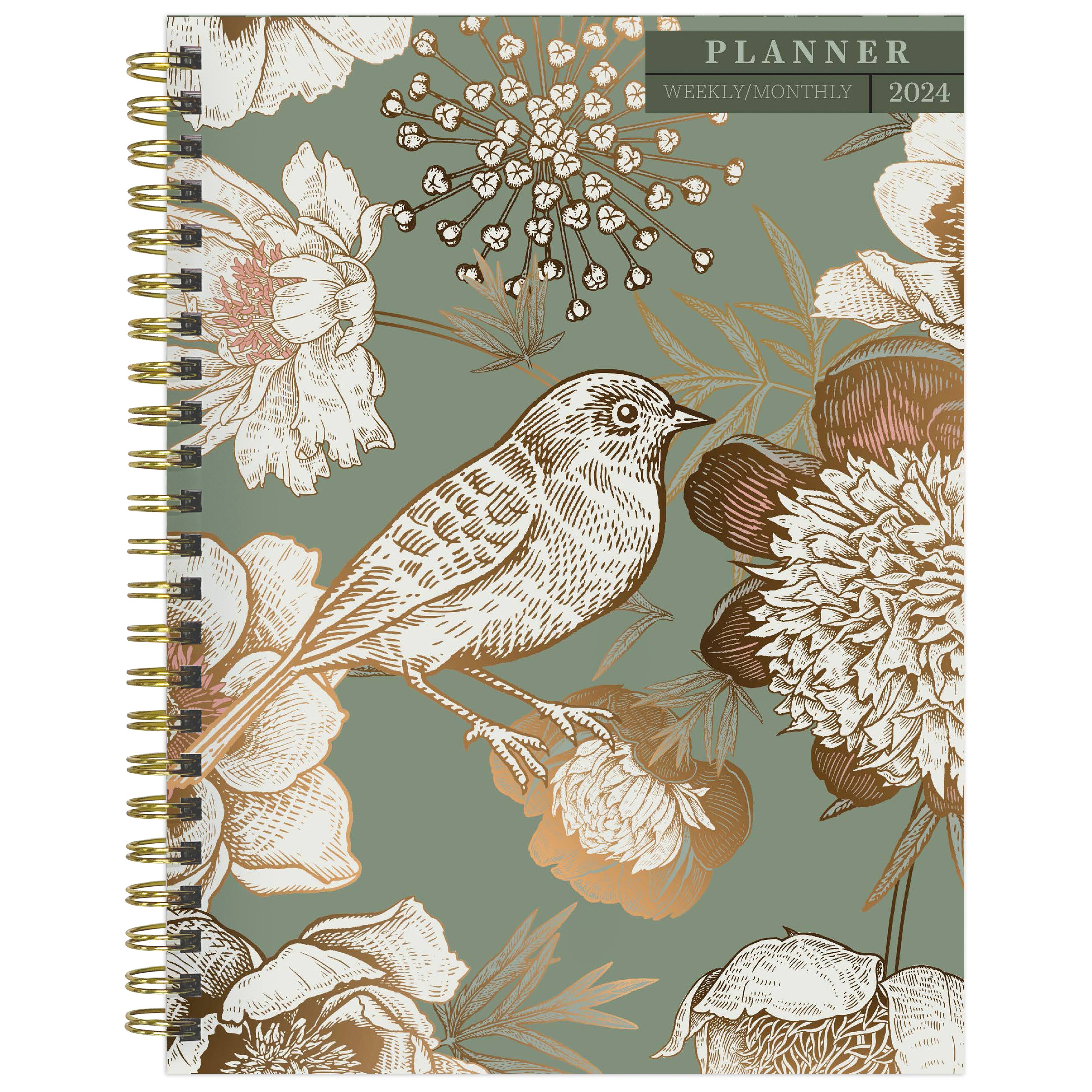 TF Publishing 2024 Birds Floral Medium Weekly Monthly Planner Michaels Tf publishing 2024 birds floral medium weekly monthly planner michaels
