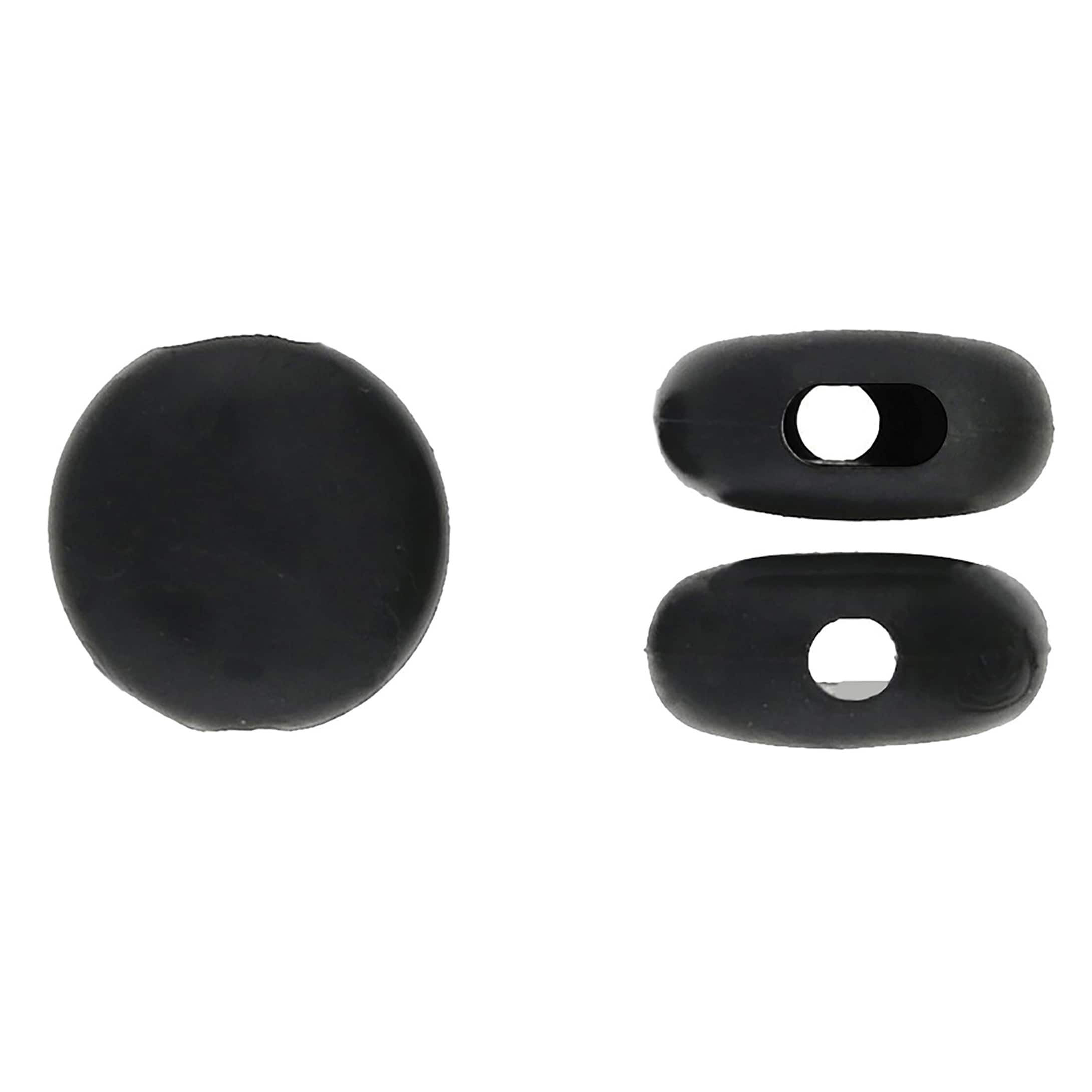 12 Packs: 48 ct. (576 total) Fablastic™ Black Silicone Cord Locks, 10mm