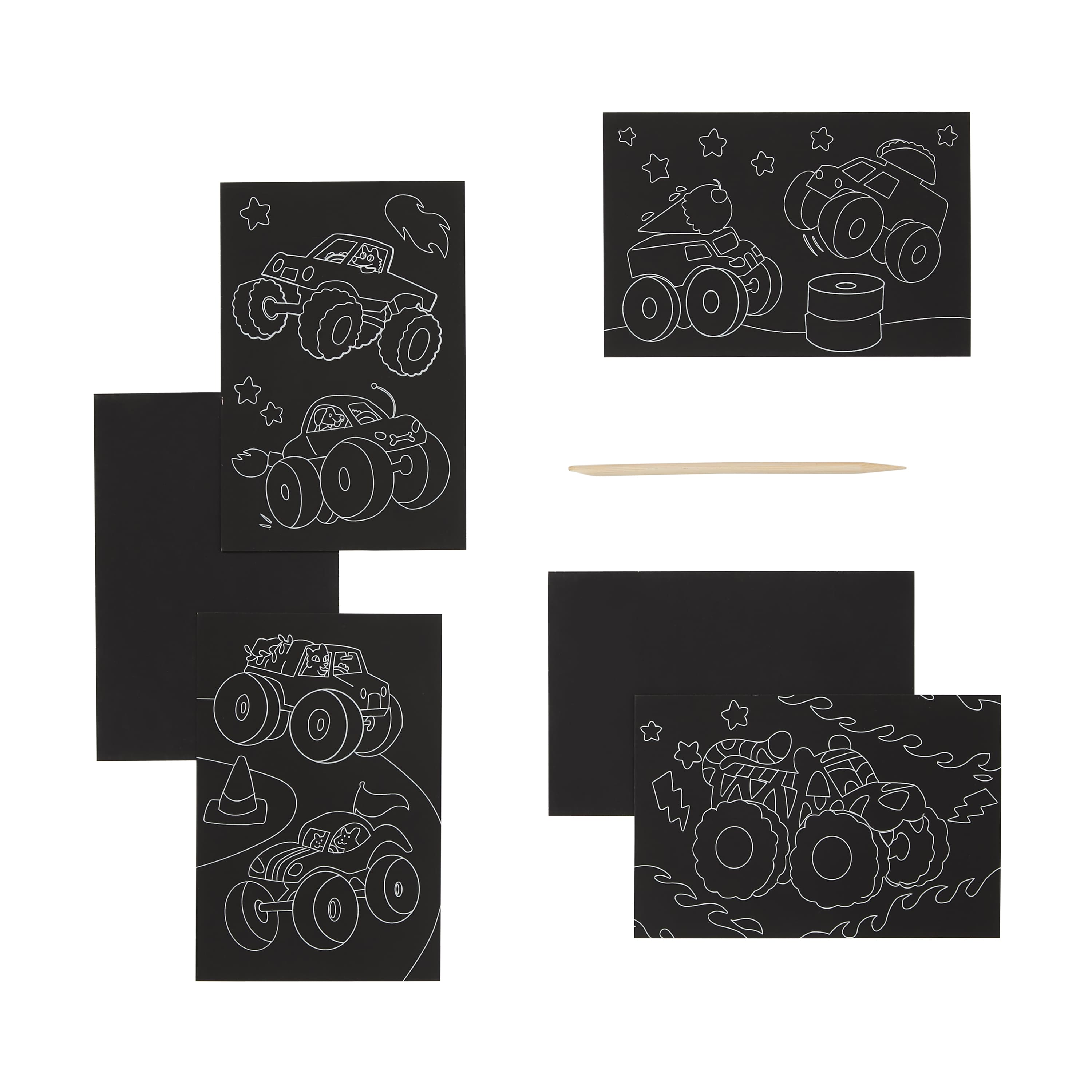 OOLY Mini Scratch & Scribble Monster Truck Art Kit
