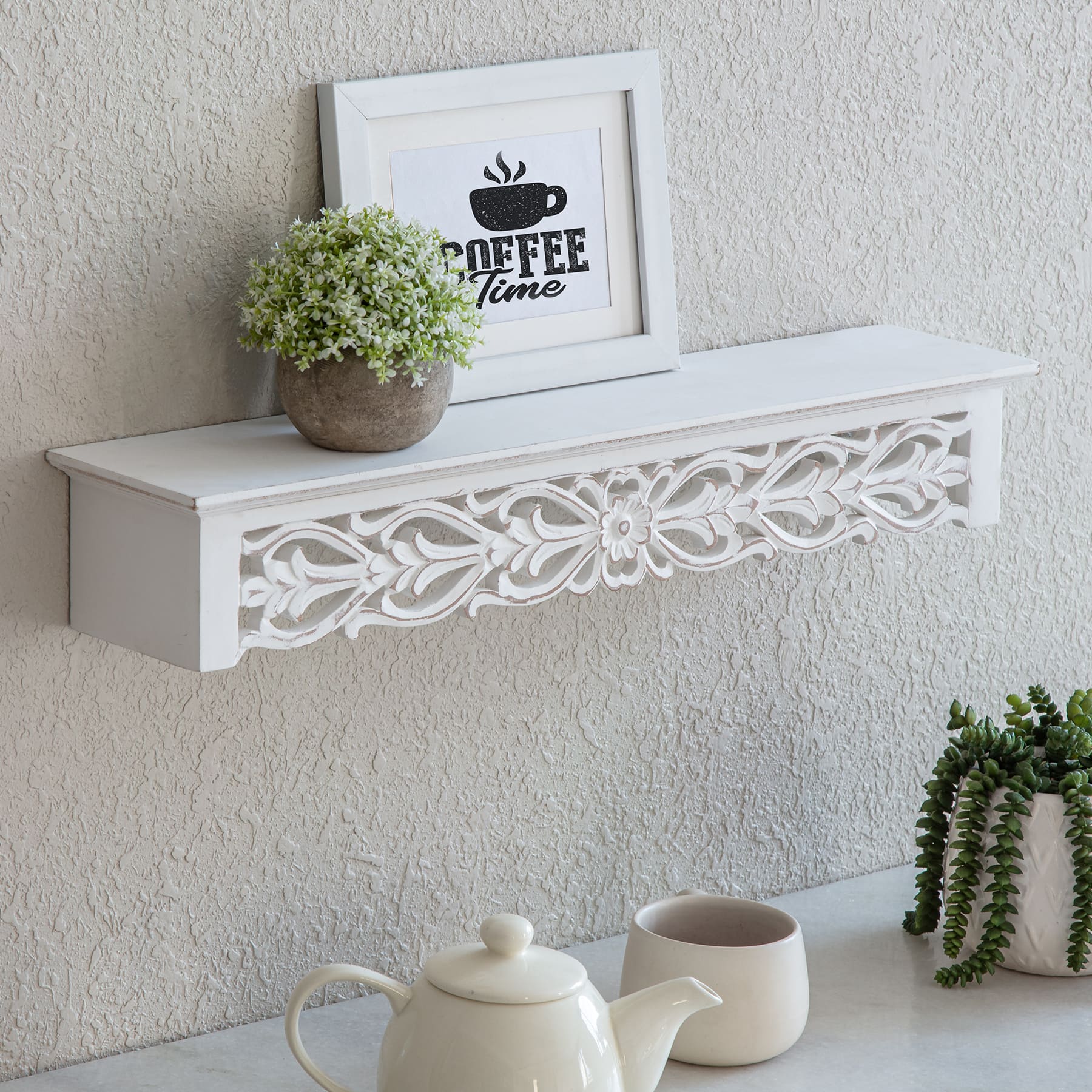 Habitat D&#xE9;cor Hyla 24&#x22; White Decorative Shelf