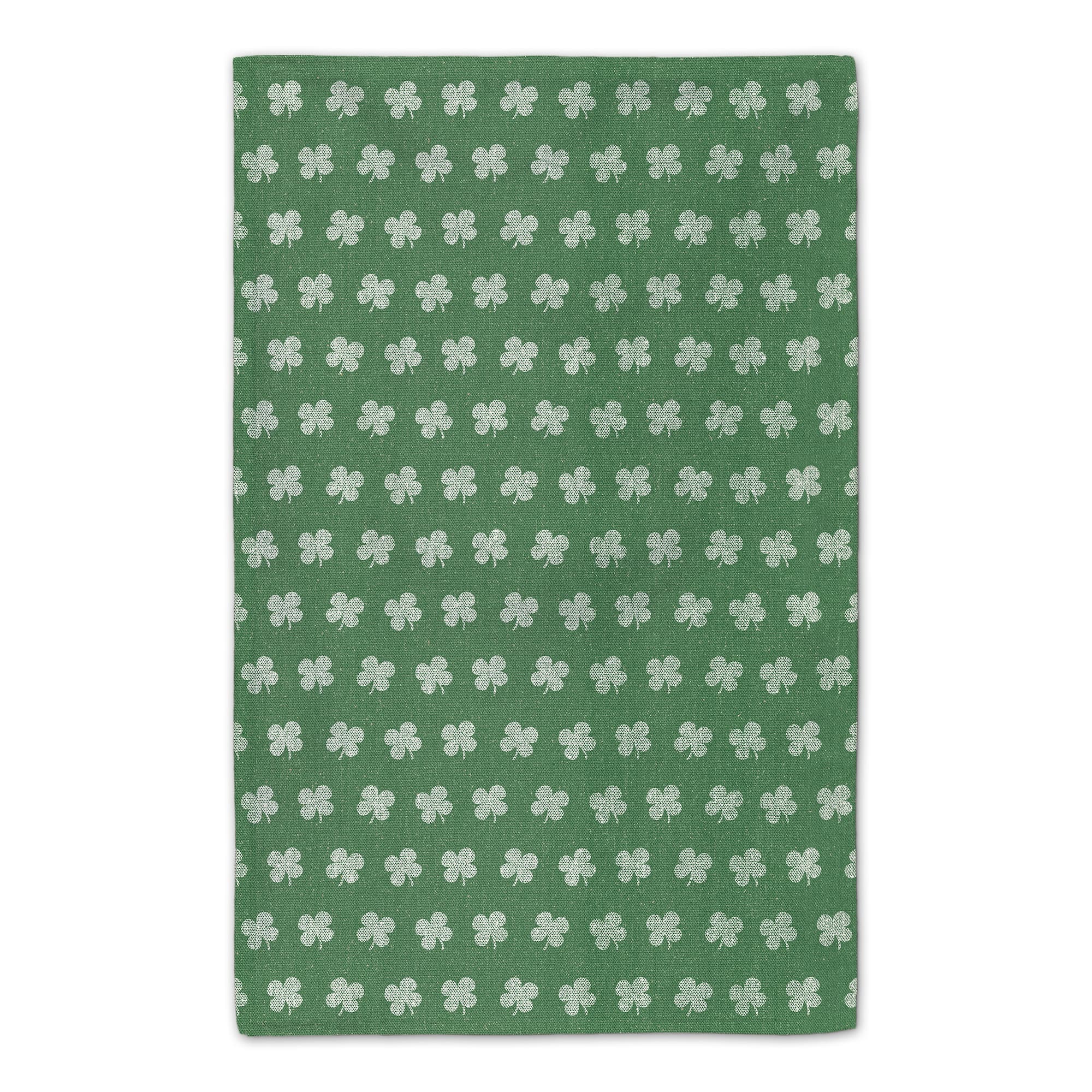 Irish Kisses Shamrock Wishes Tea Towel Set of 2