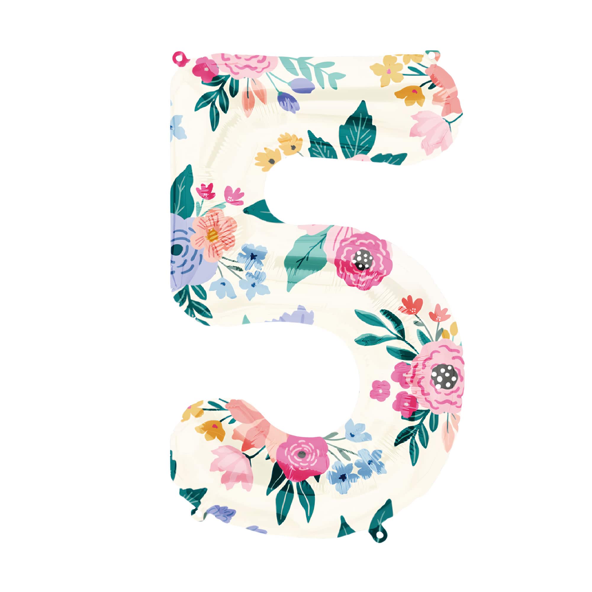 34&#x22; Floral Number Foil Balloon