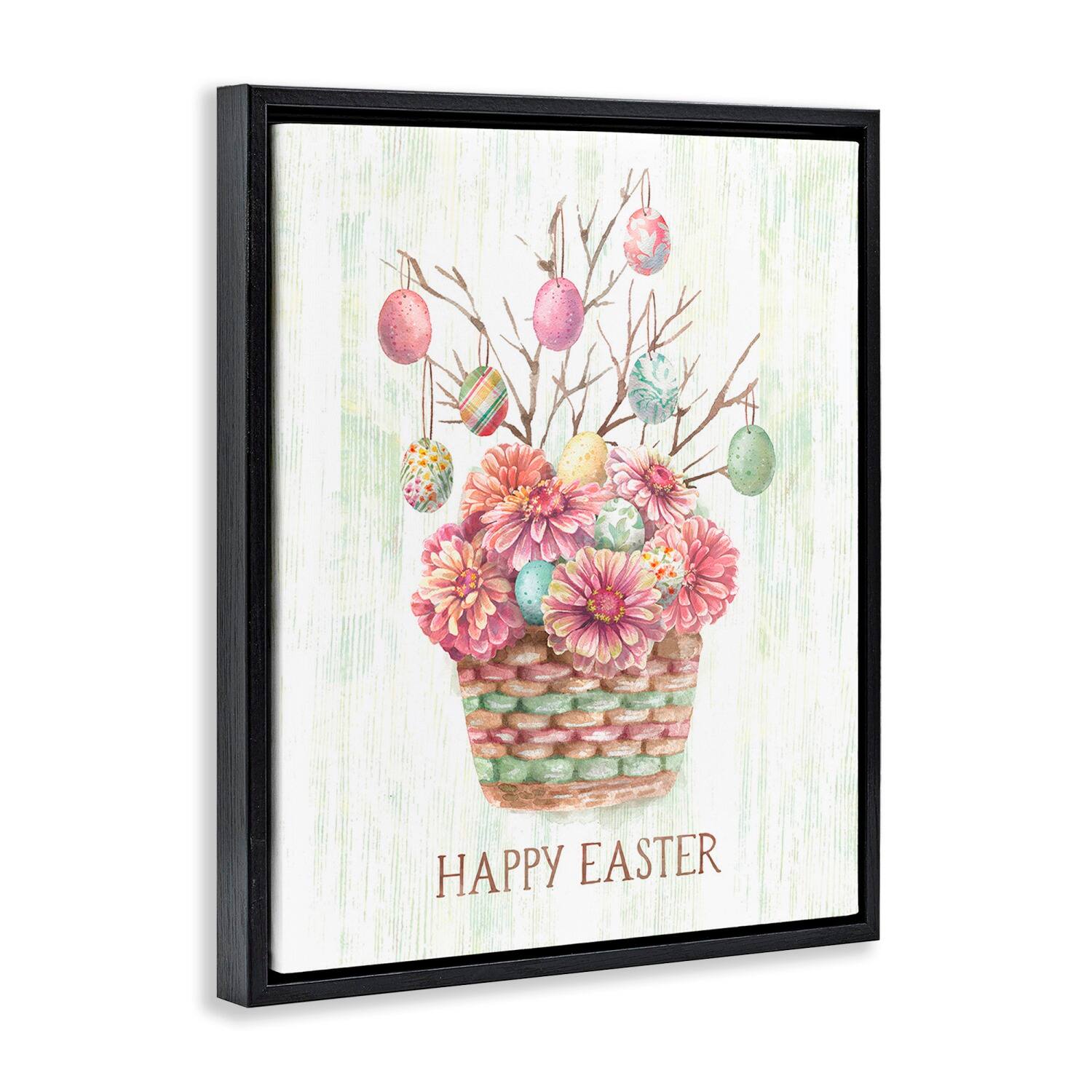 Stupell Industries Happy Easter Bouquet Floater Framed Art
