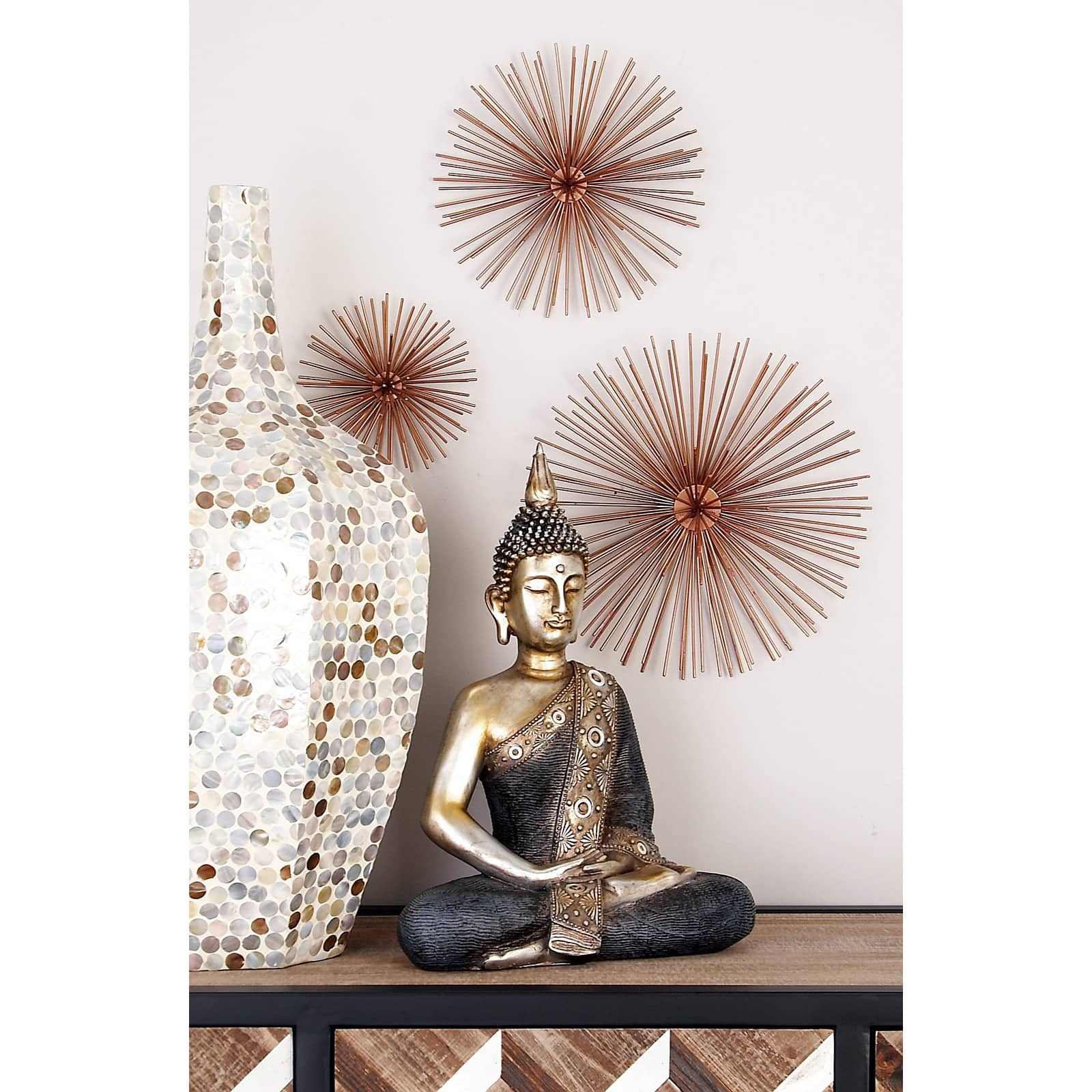 CosmoLiving by Cosmopolitan Starburst Metal Wall Accent Set, 3ct.