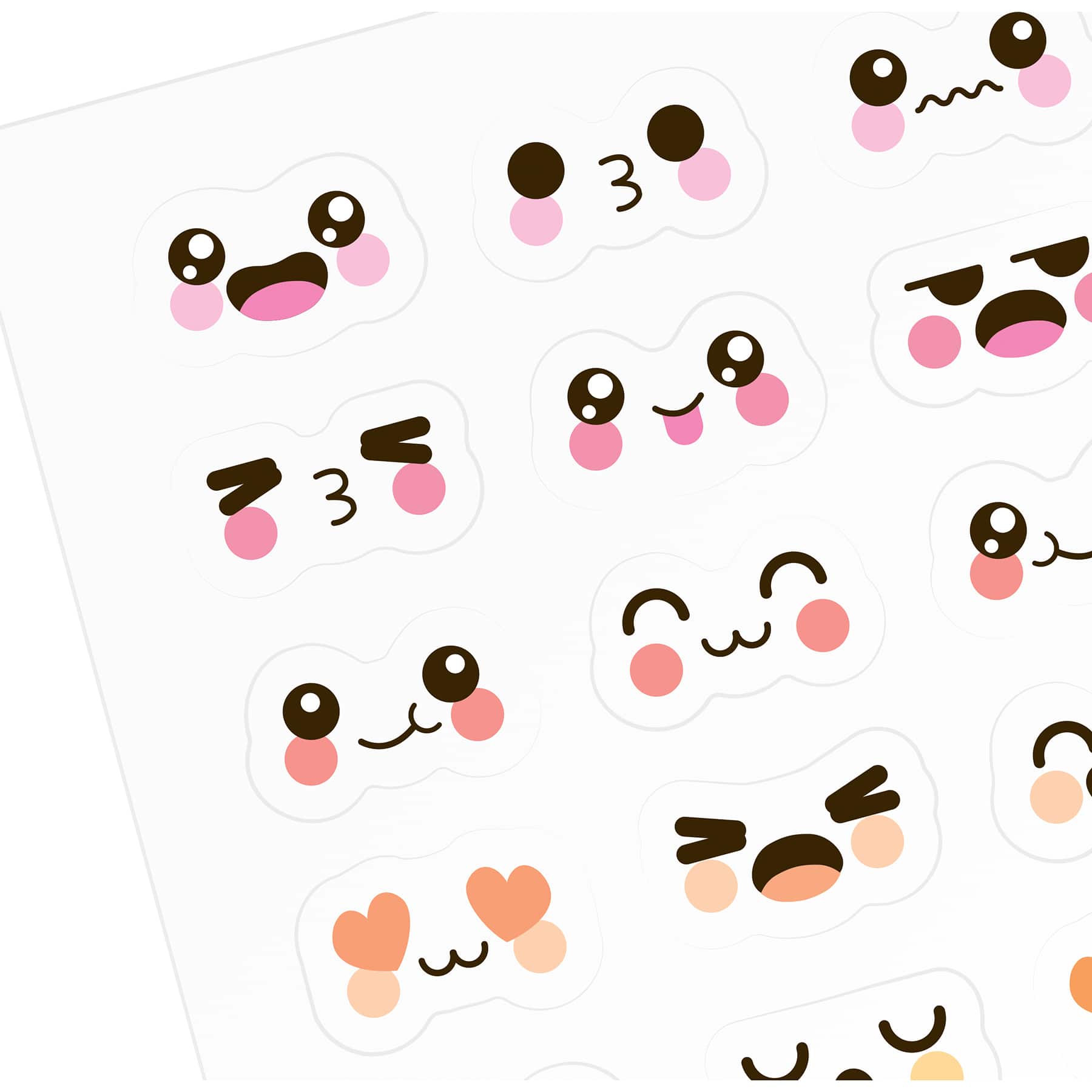 Ooly Stickiville Cute Expressions Sticker Sheet