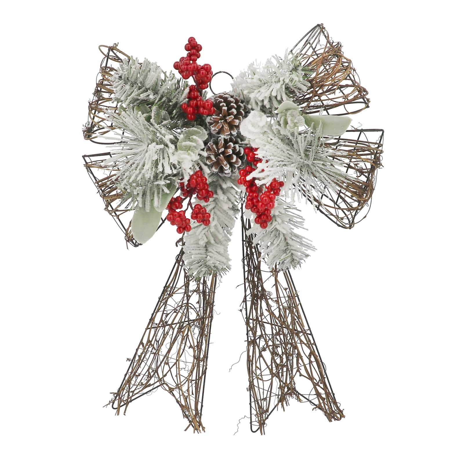 22&#x22; Red Berry &#x26; Pinecone Grapevine Bow by Ashland&#xAE;