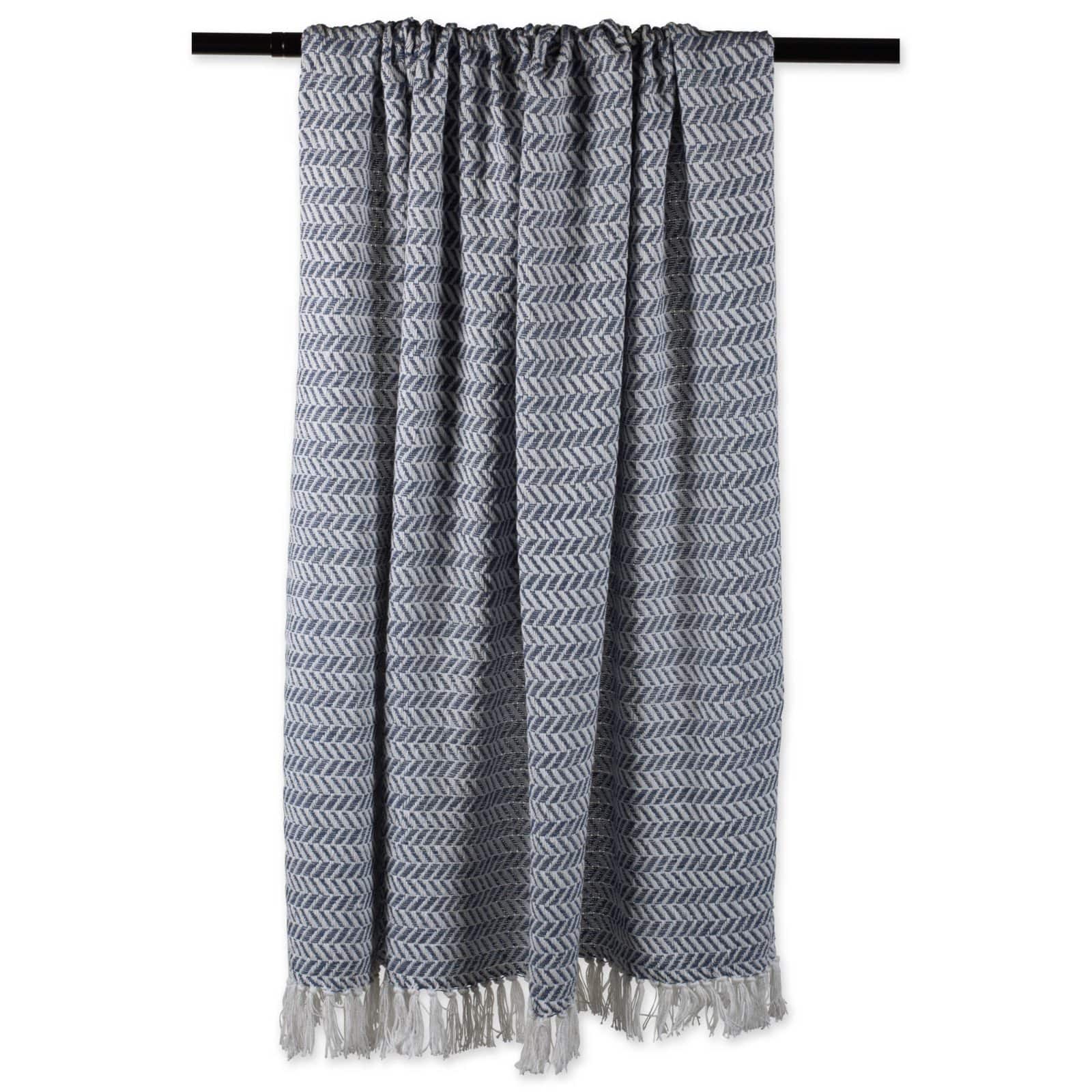 DII® French Blue Herringbone Chevron Throw