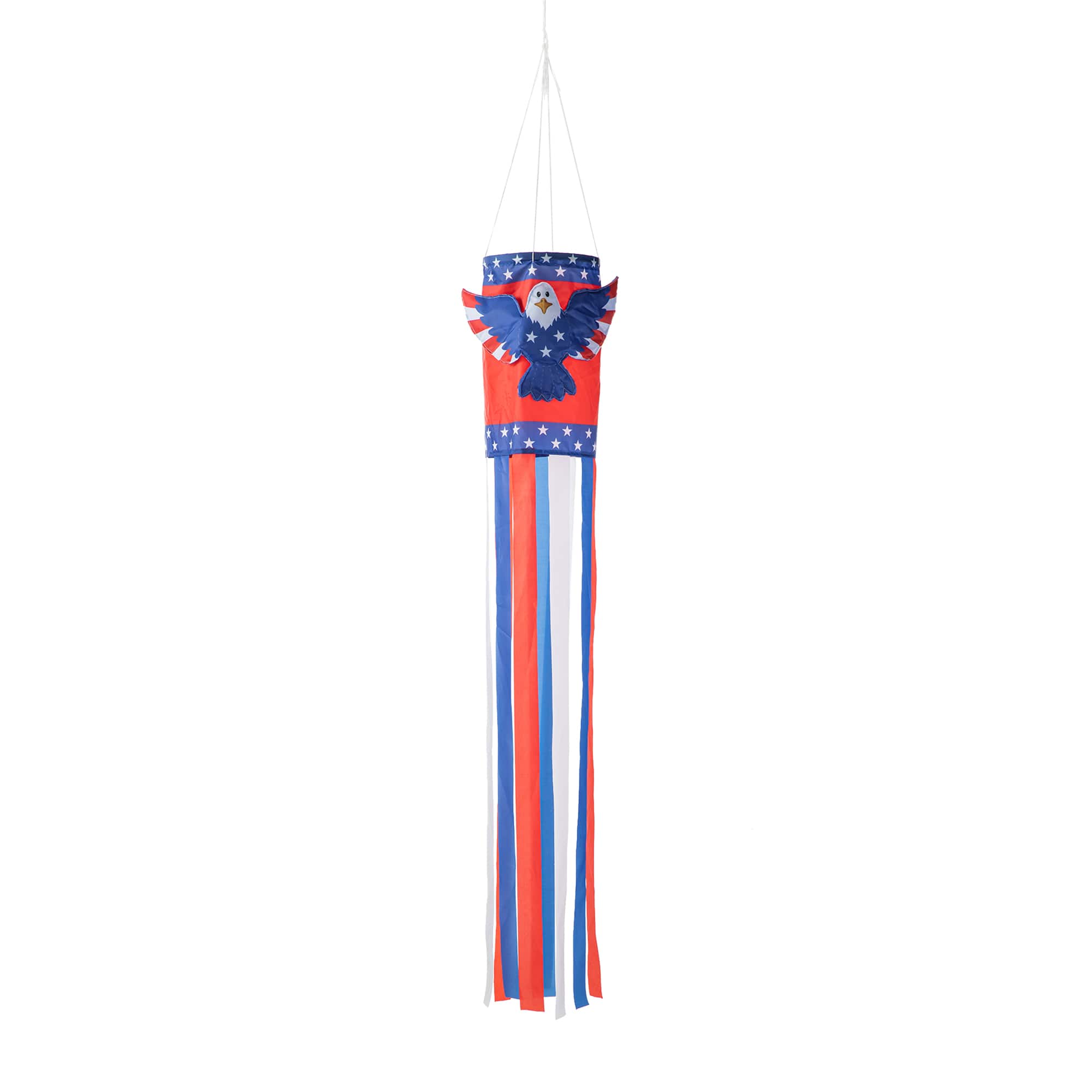 Glitzhome® 60" Patriotic Eagle Windsock