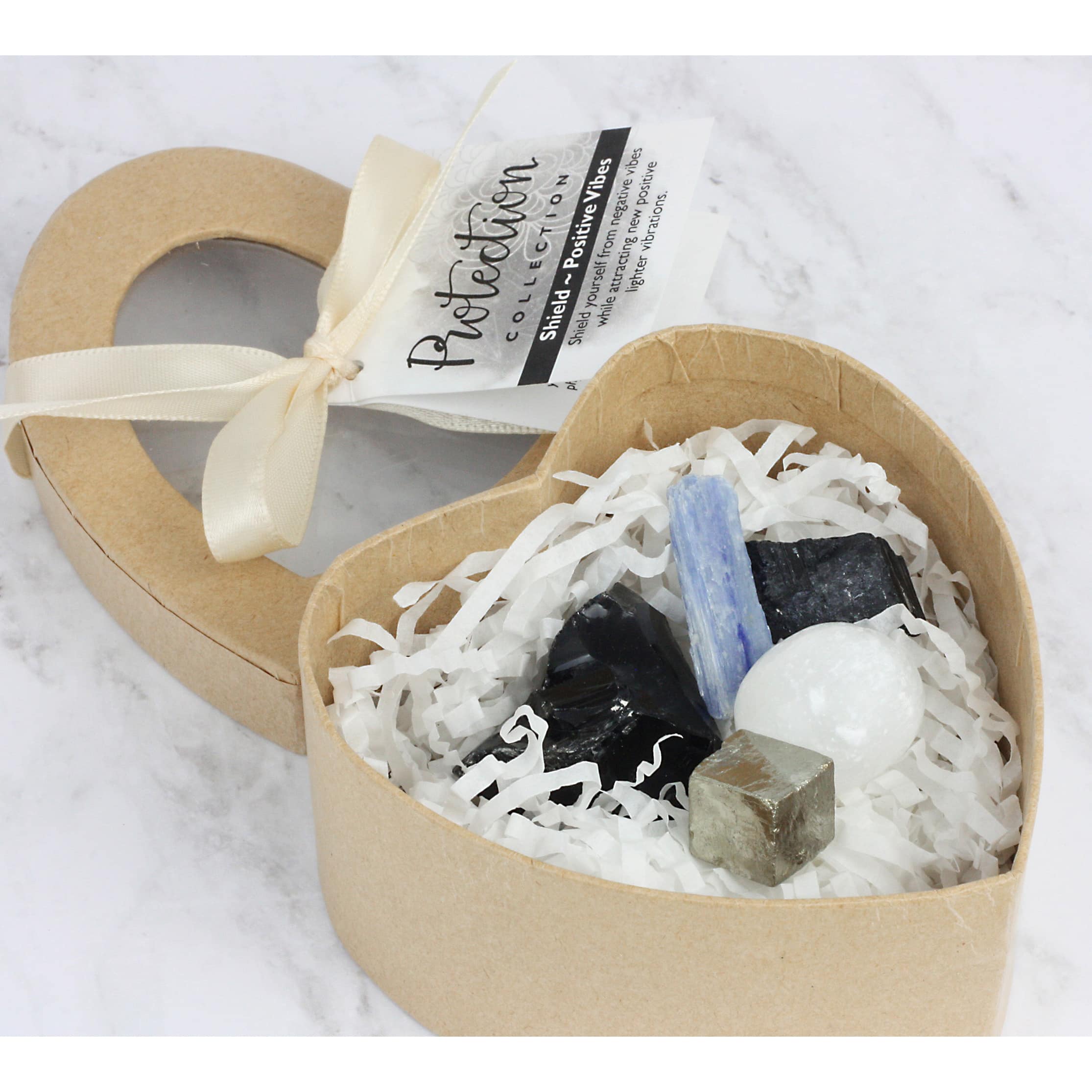 Crystal Stone Rocks In Heart Box