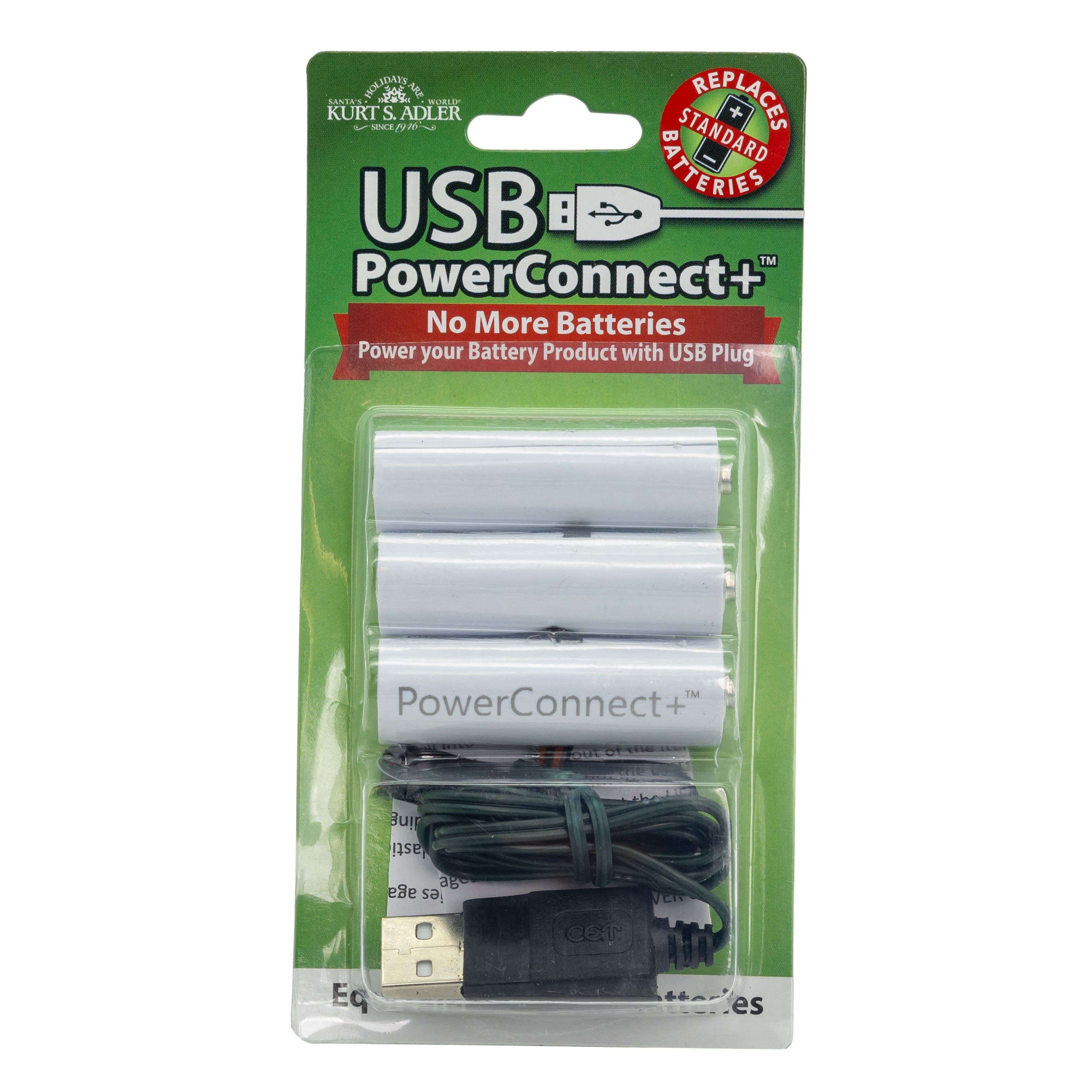 Kurt S. Adler USB Power Connect+&#x2122; 3AA Battery Converter