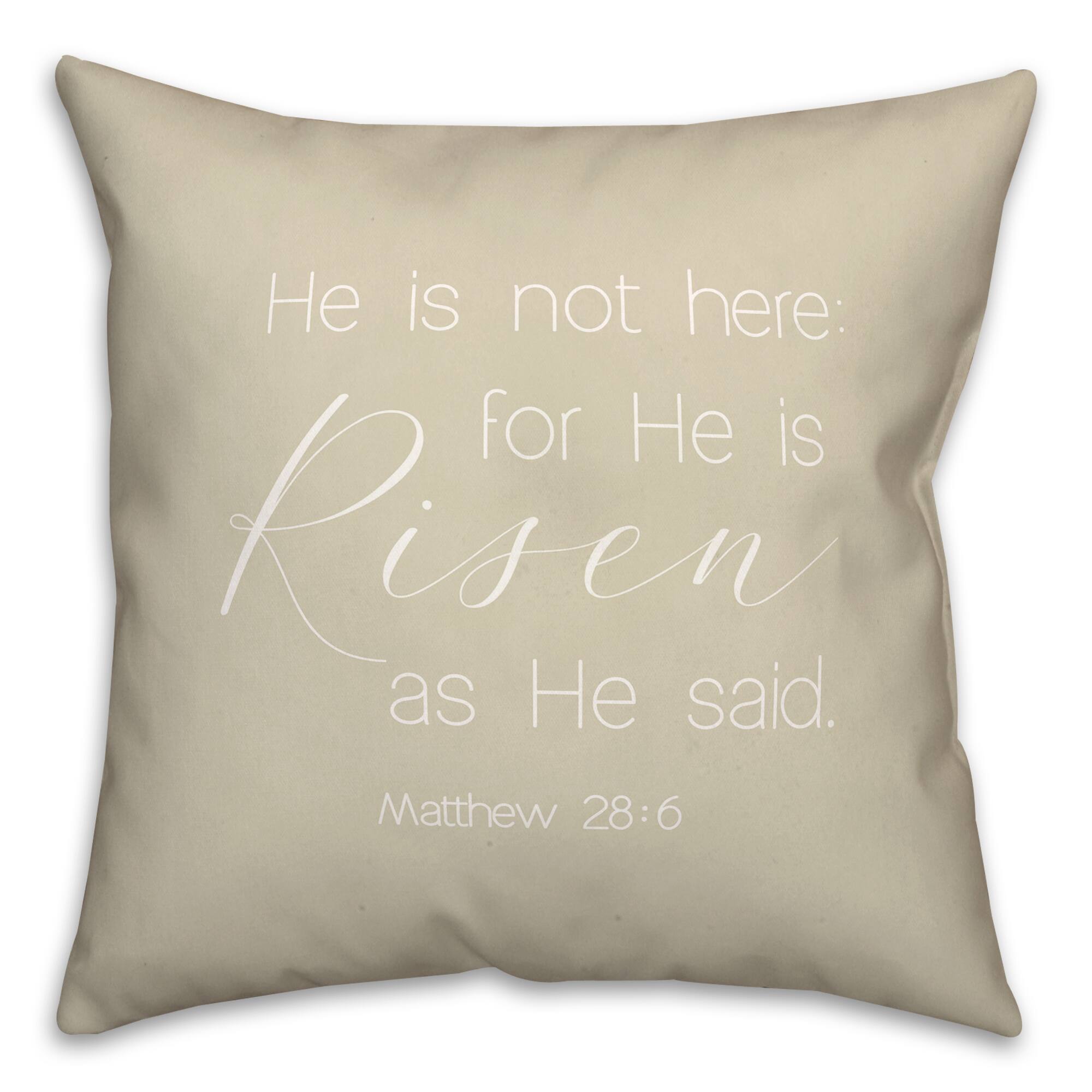 Risen Bible Pillow 2 18" x 18" Throw Pillow