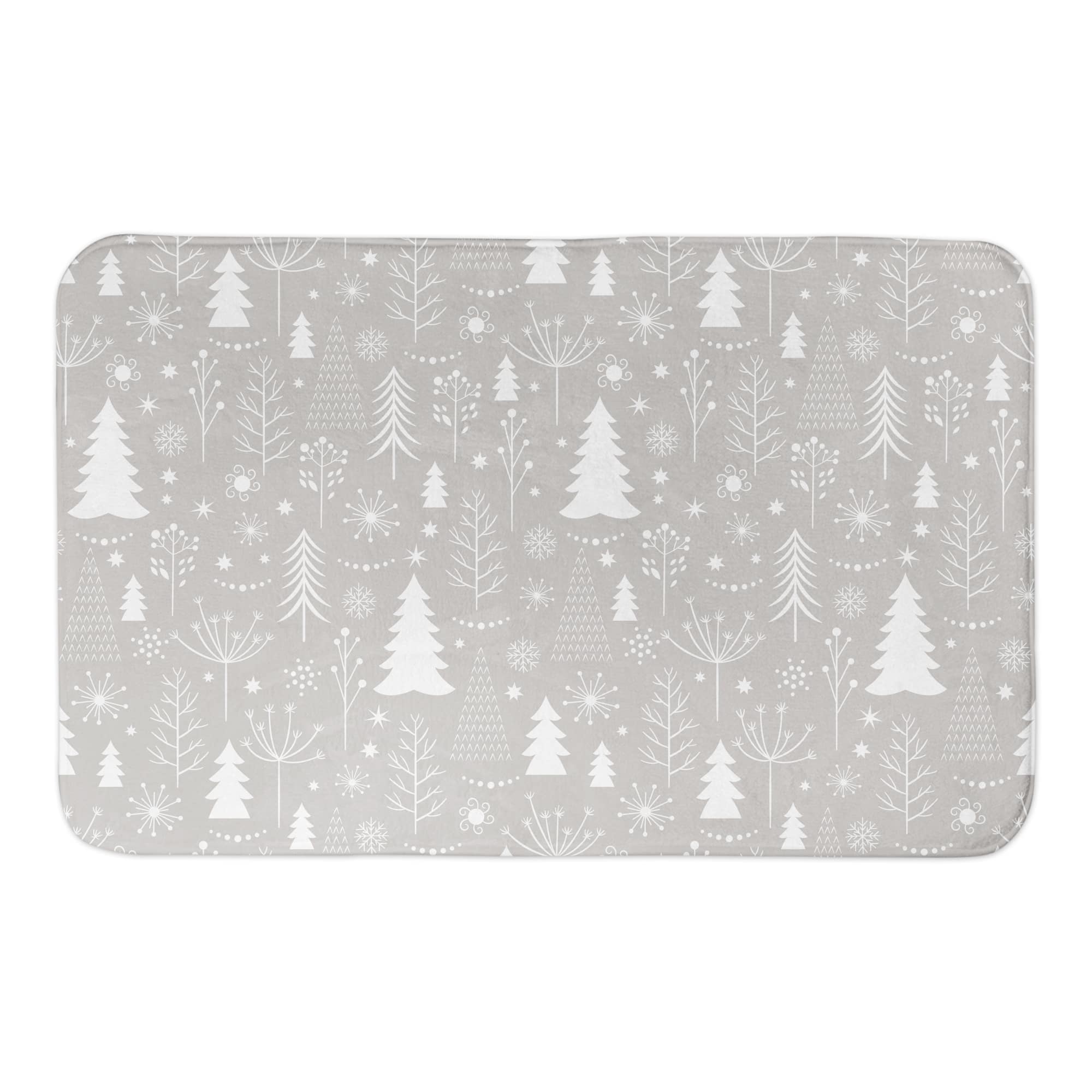 Designs Direct Winter Tree Soft Gray Bath Mat, 34&#x22; x 21&#x22;