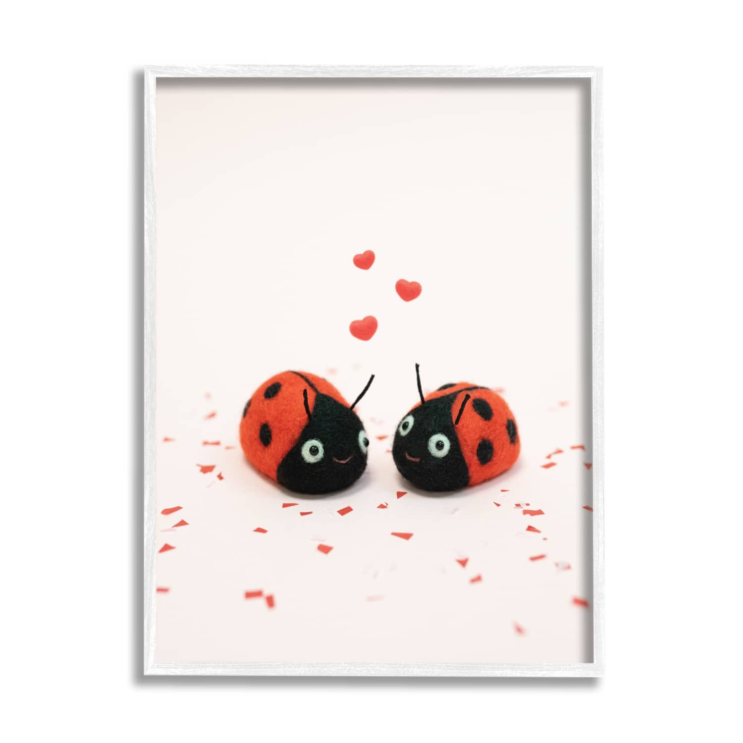 Stupell Industries Ladybugs Valentine&#x27;s Hearts Framed Giclee Art