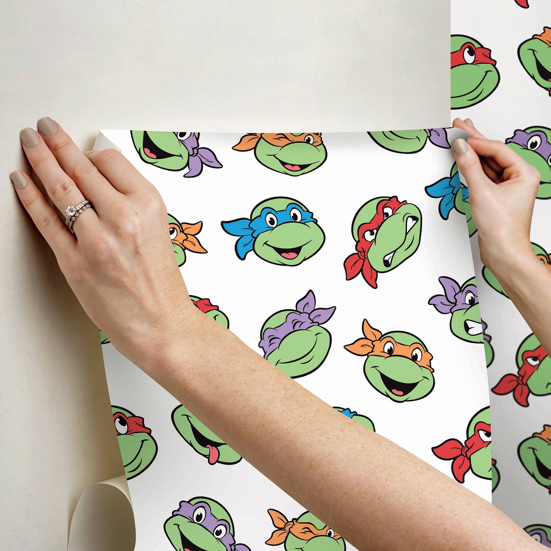 RoomMates Teenage Mutant Ninja Turtles Character Faces Peel & Stick Wallpaper