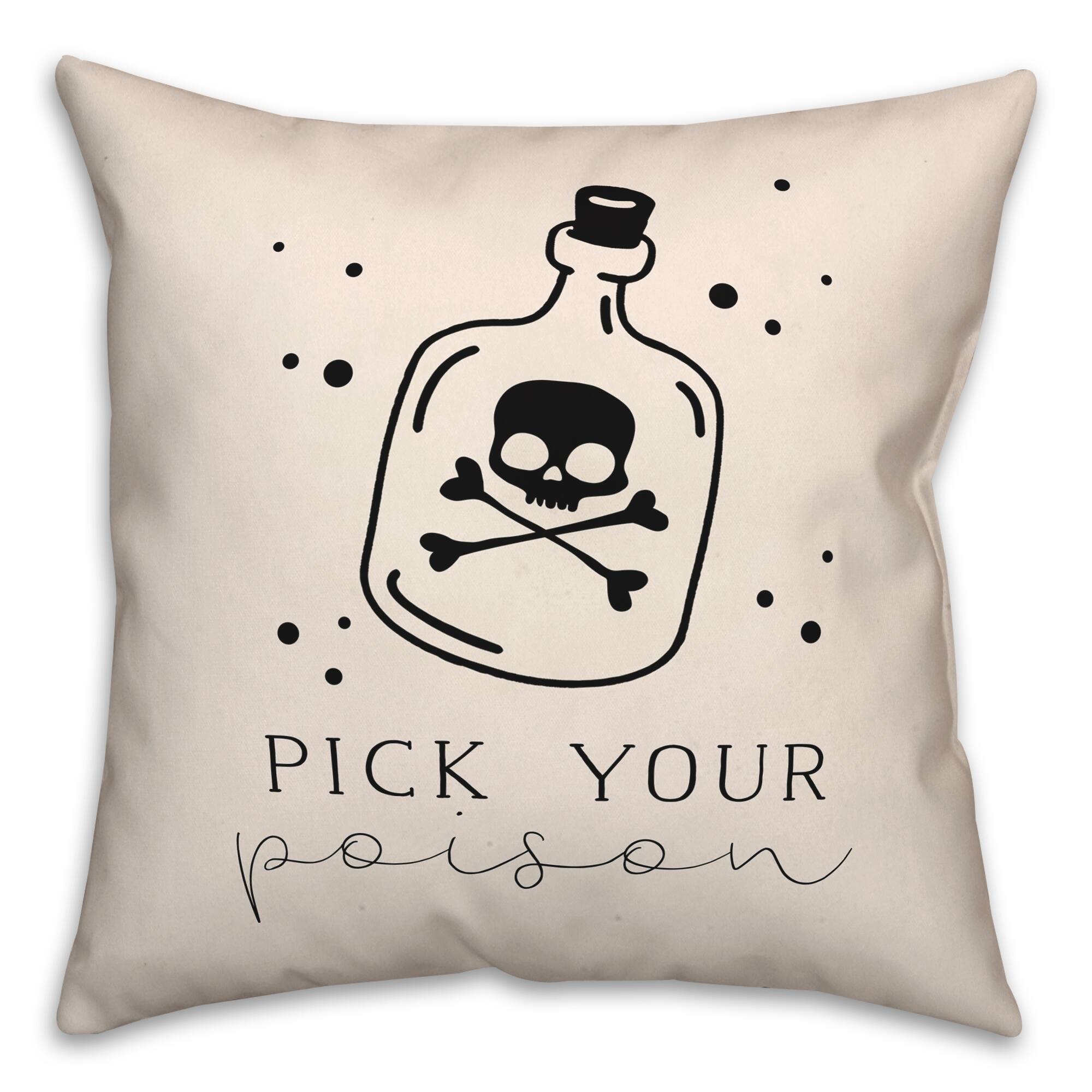 Pick Your Poison Bottle Throw Pillow