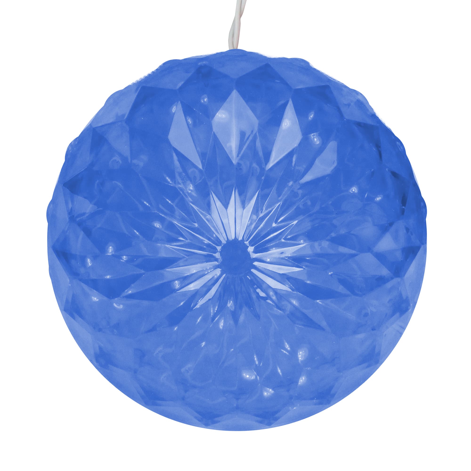 6" Blue LED Hanging Crystal Sphere Ball Outdoor Decoration
