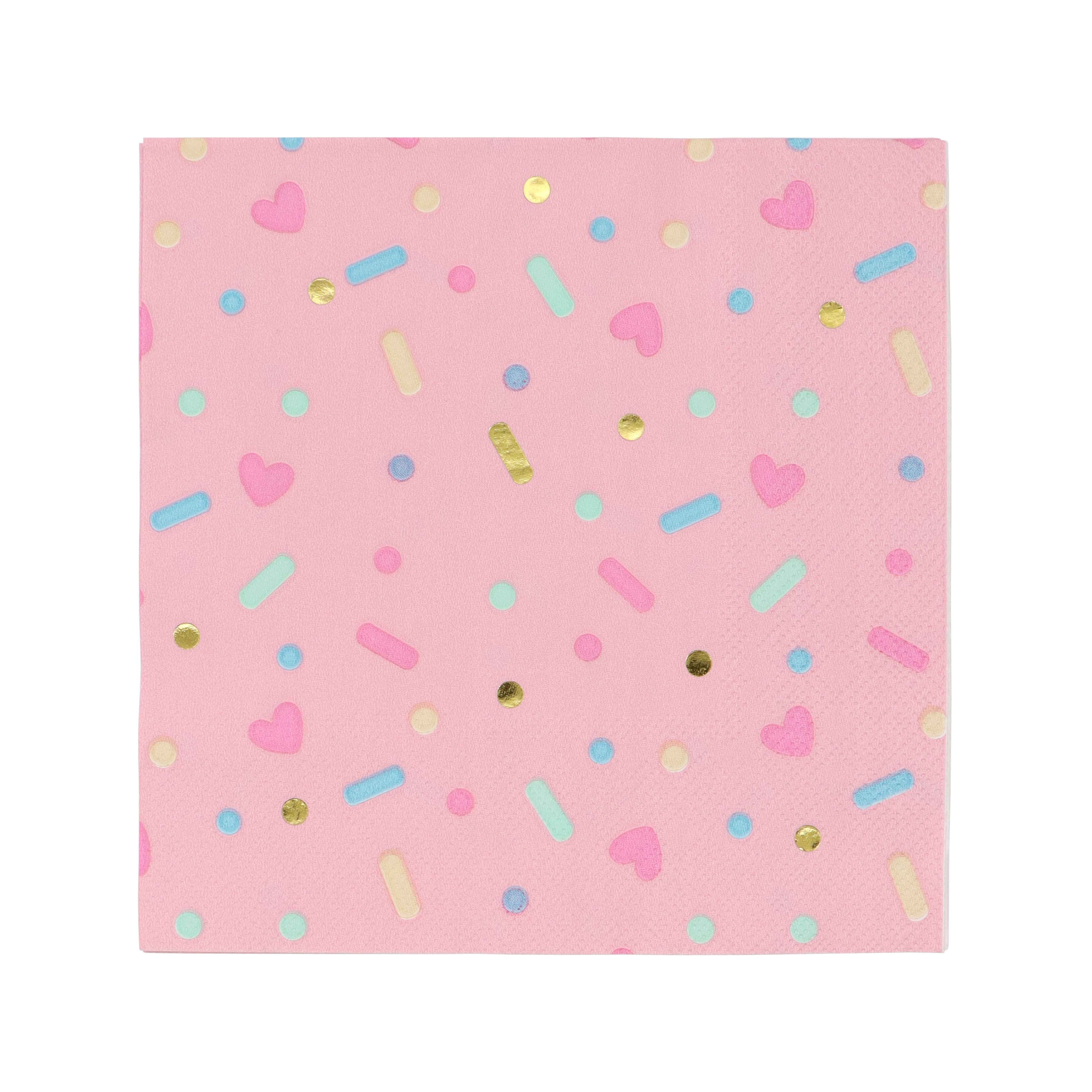 12 Packs: 20 ct. (240 total) Pink Sprinkles Lunch Napkins by Celebrate It™
