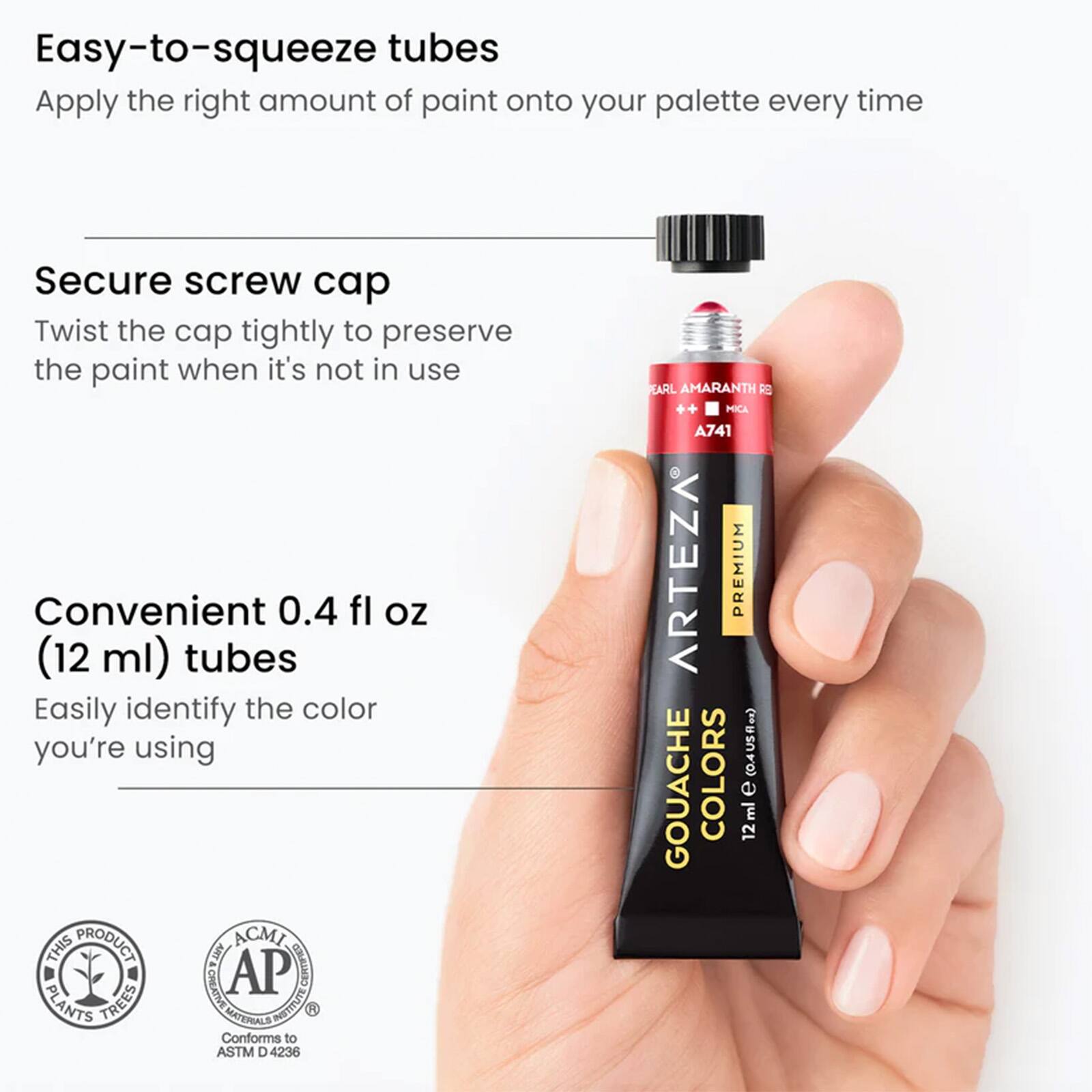 Arteza® 36 Color Metallic Gouache Paint Set