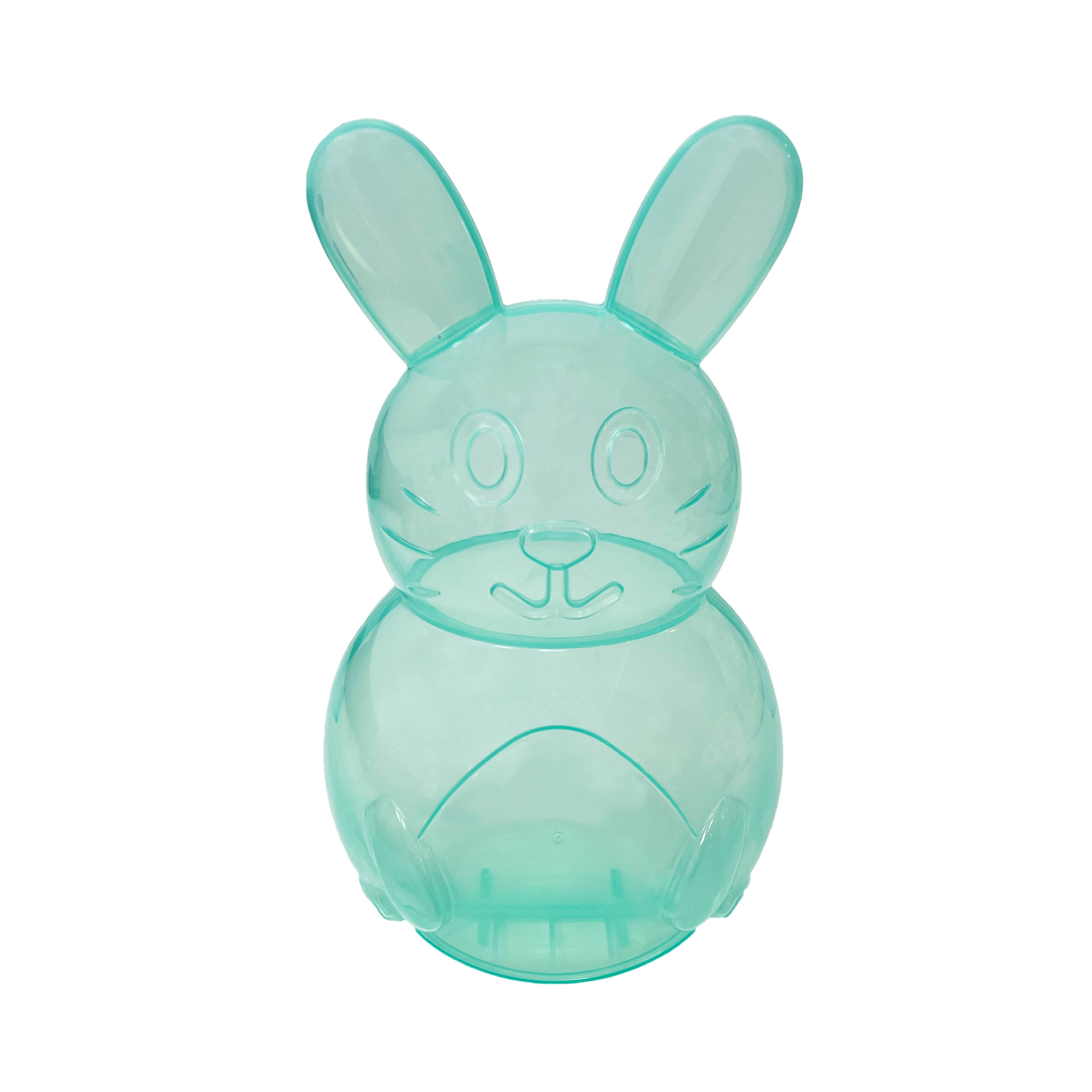 10" Teal Plastic Easter Bunny Container by Creatology™