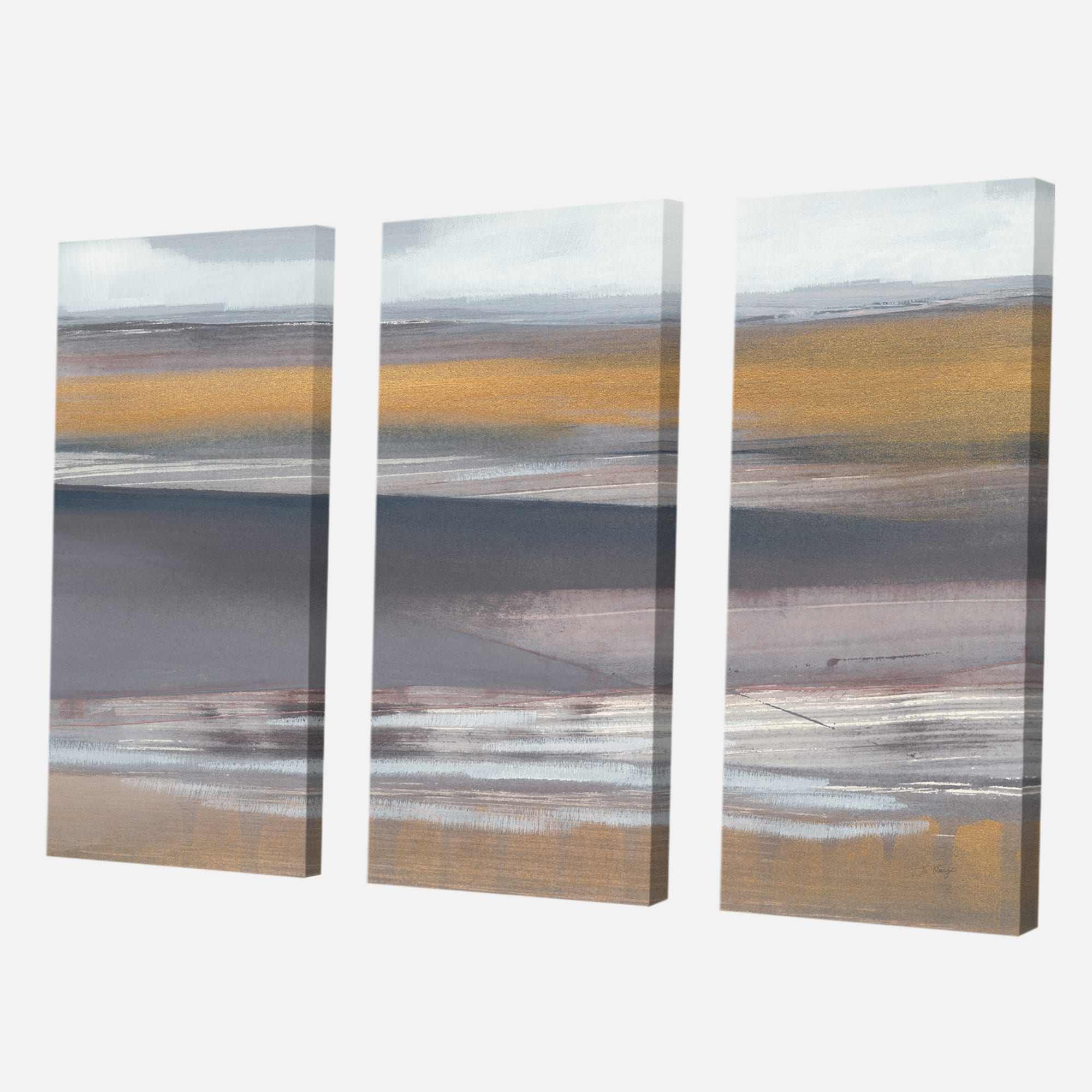 Designart - Misty Grey Beach - Beach Premium Canvas Wall Art