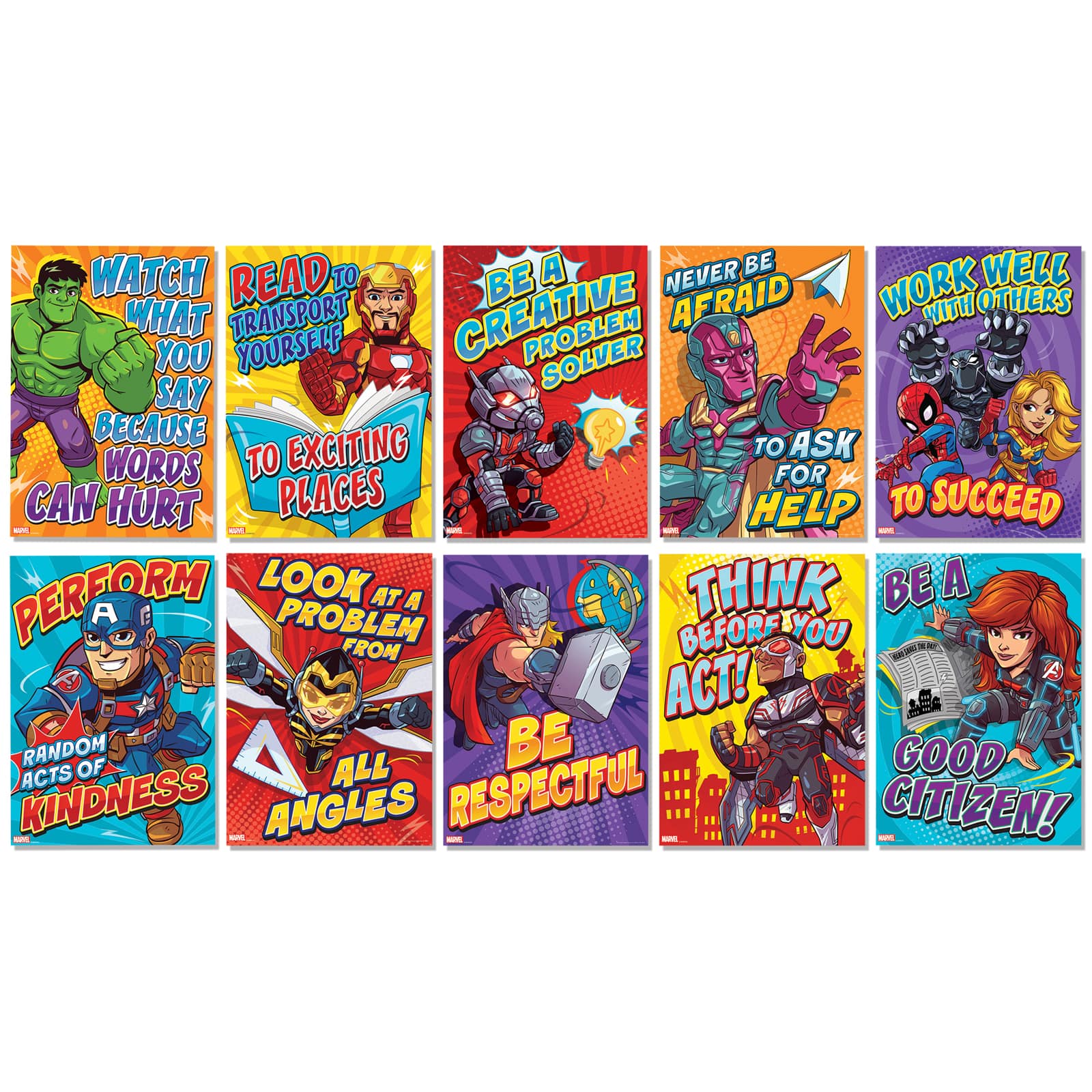 Eureka® Marvel™ Motivational Poster Bulletin Boards, 2 Sets of 10