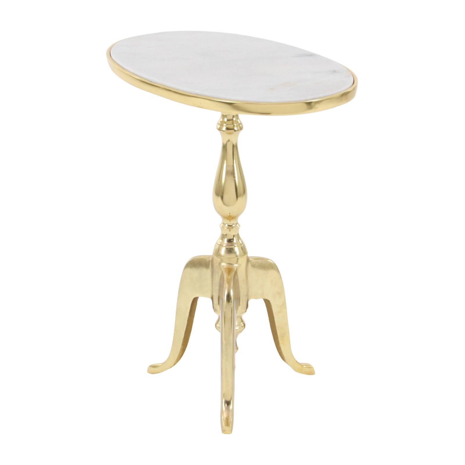 22&#x27;&#x27; Gold Stone Traditional Accent Table