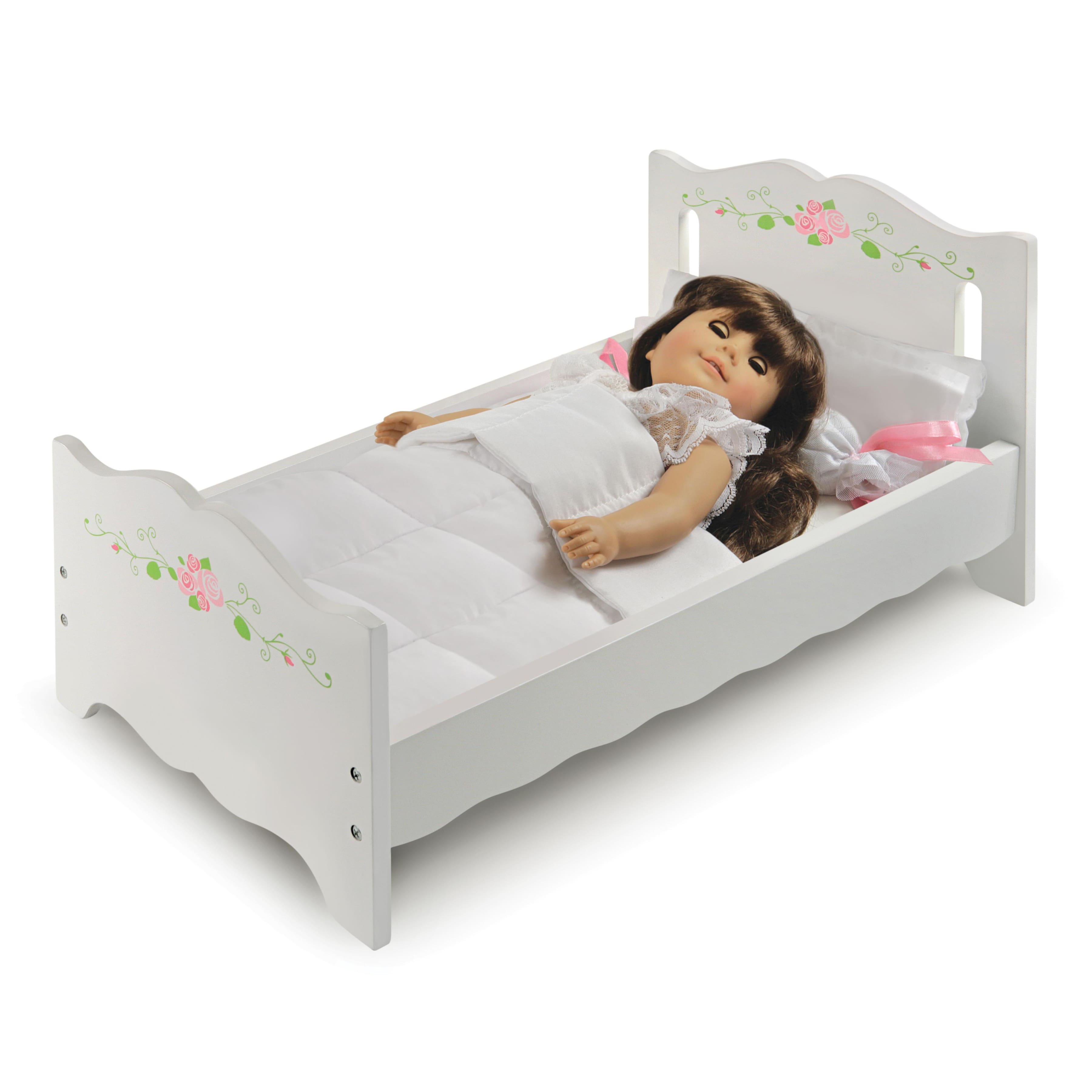 Basket White Rose Doll Bed with Bedding Michaels